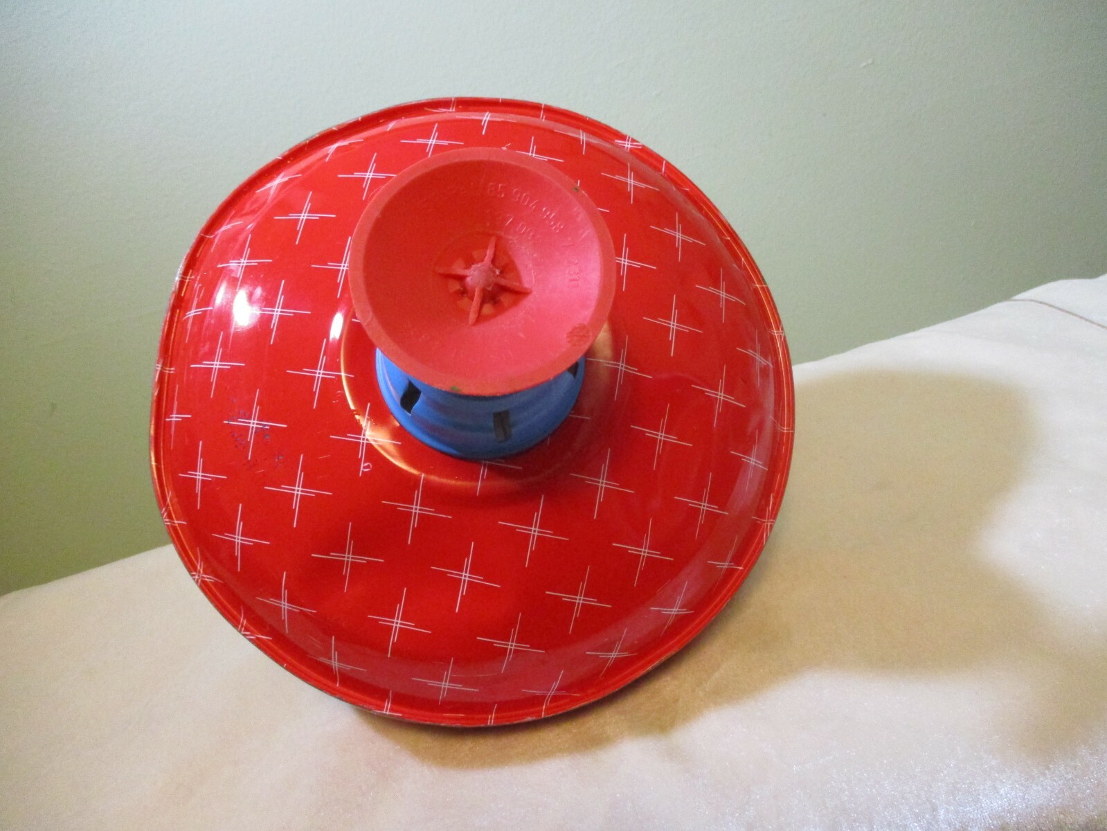 Noah’s Ark Animals VTG Metal Tin Toy Spinning Top 9″ LBZ Automatic Choral Top
