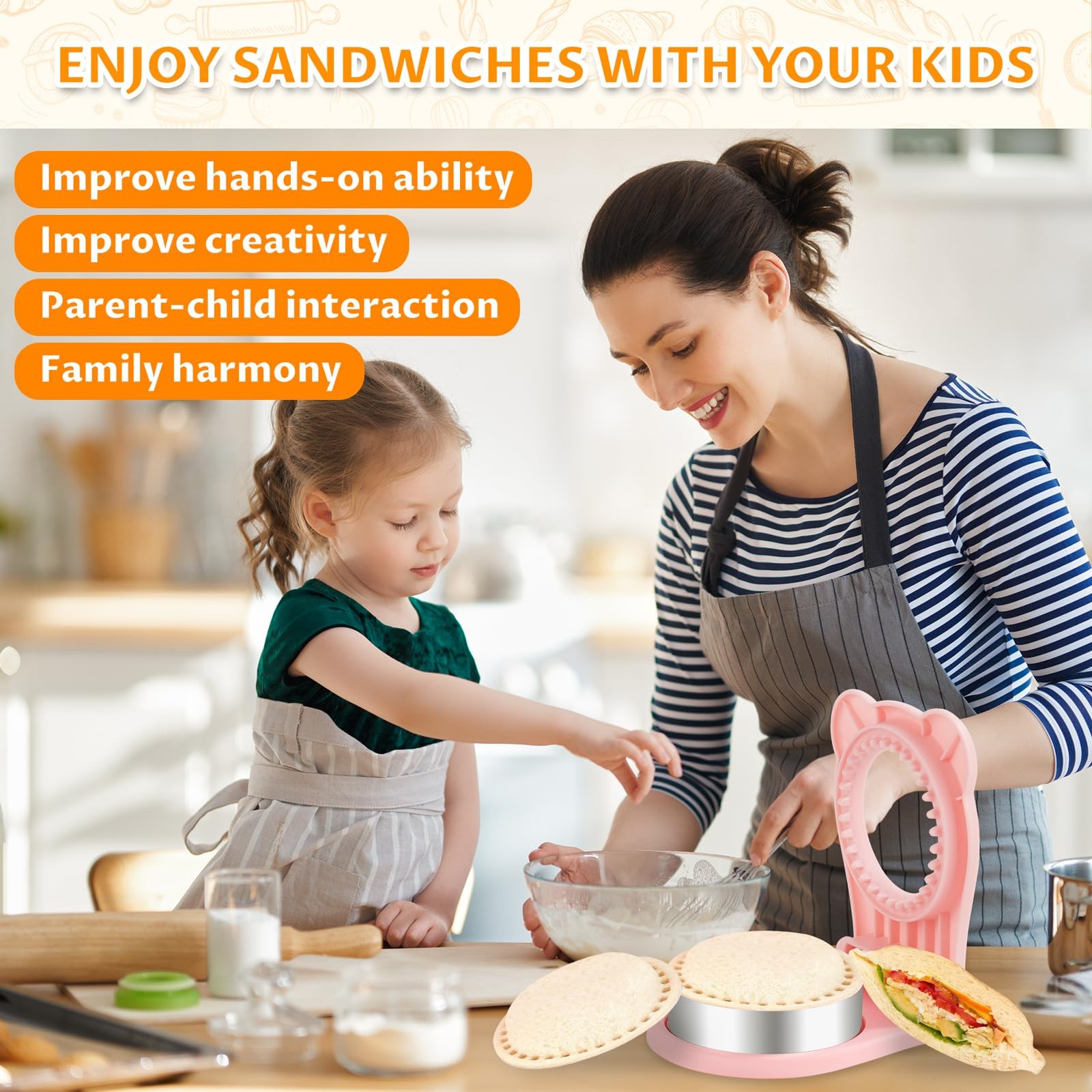 CHICHAUS Uncrustable Sandwich Maker, 5.6 x 4.5 x 1.6 inches, Light Blue