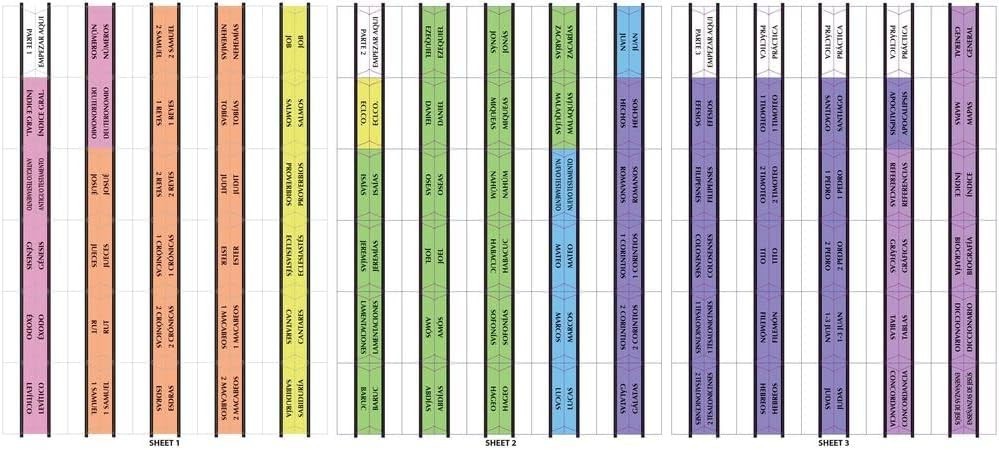 Tabbies Rainbow Spanish Catholic Bible Indexing Tabs Old & New Testaments 90Tabs