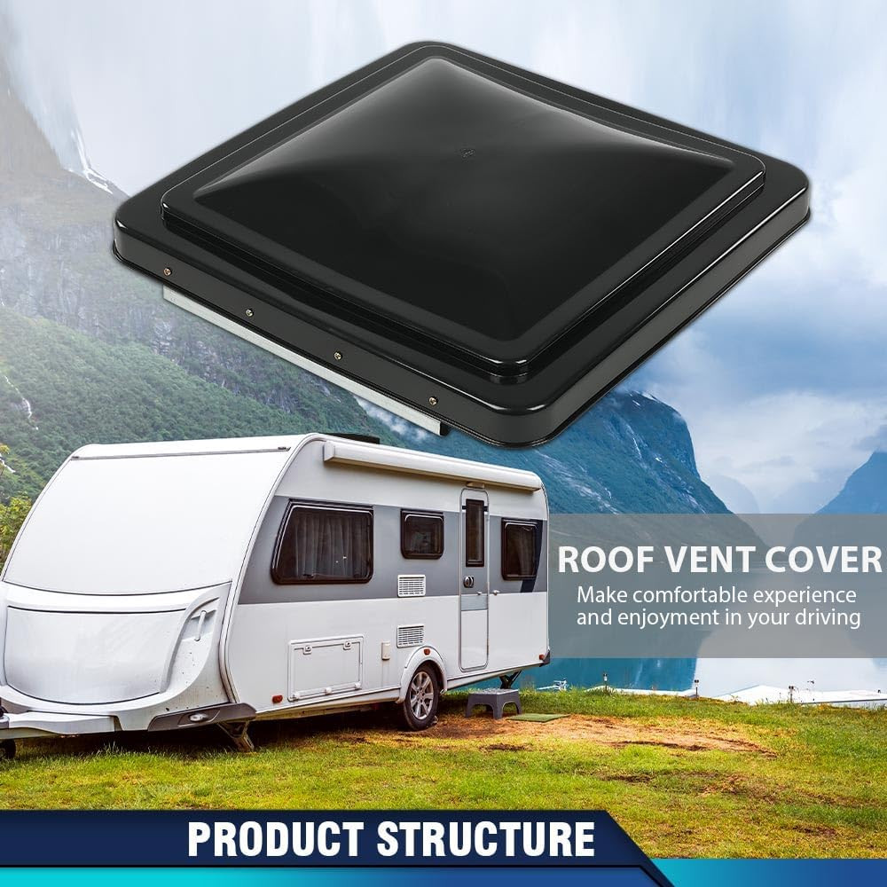 14″ X 14″ Roof Vent Cover Camper RV Trailer Ventline 3 Pcs Black Fit for Ventlin