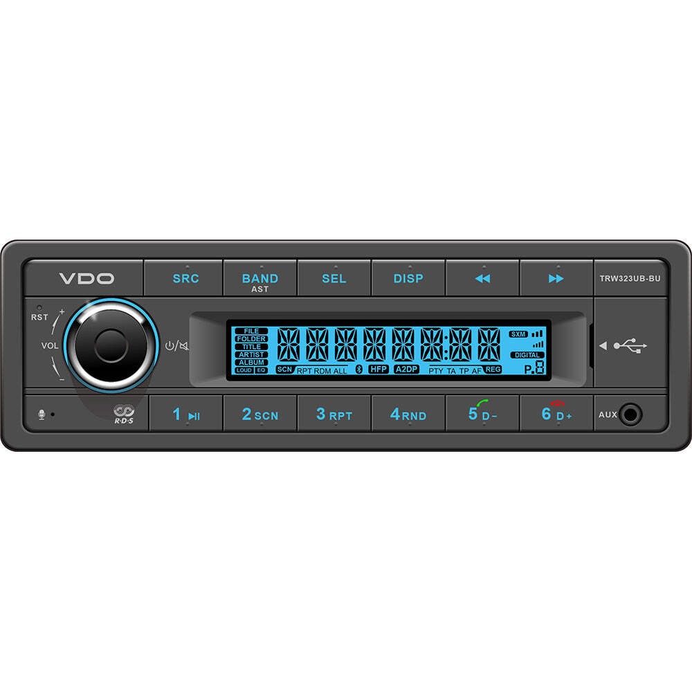 VDO 24V Radio w/FM RDS Tuner/MP3/WMA/USB/Bluetooth – Blue Illumination [TRW323UB