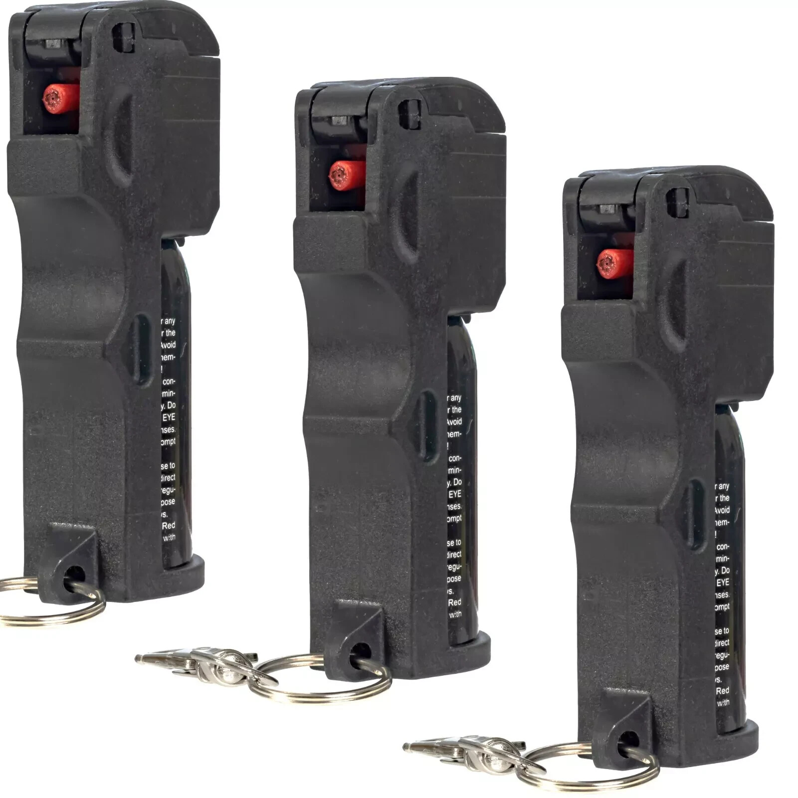 3 Pack BURN Pepper Spray Self Defense 1/2oz Flip Top Security Keychain Black