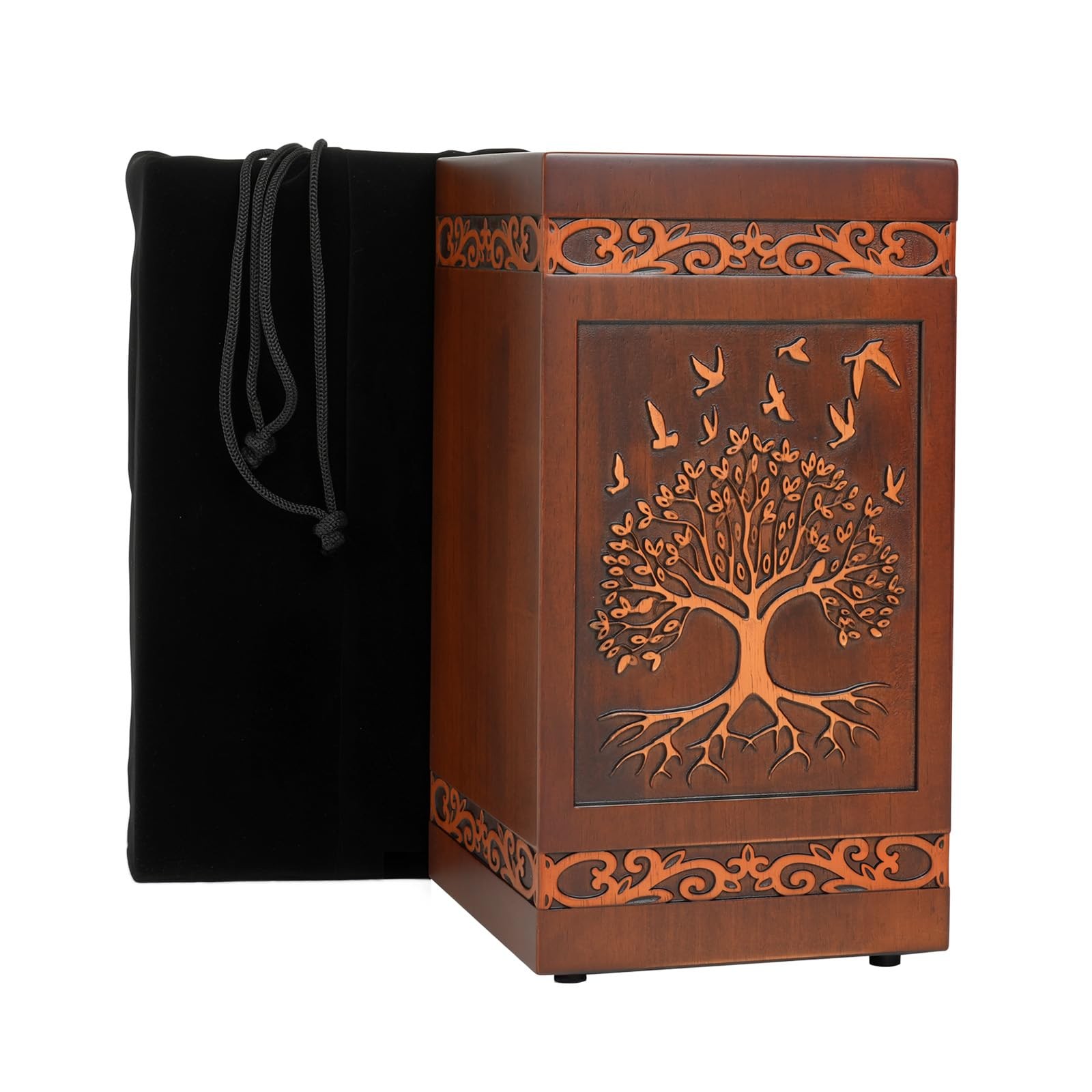 Uzvoxhe Wooden Urns for Human Ashes Adult Male Female Large Chestnut
