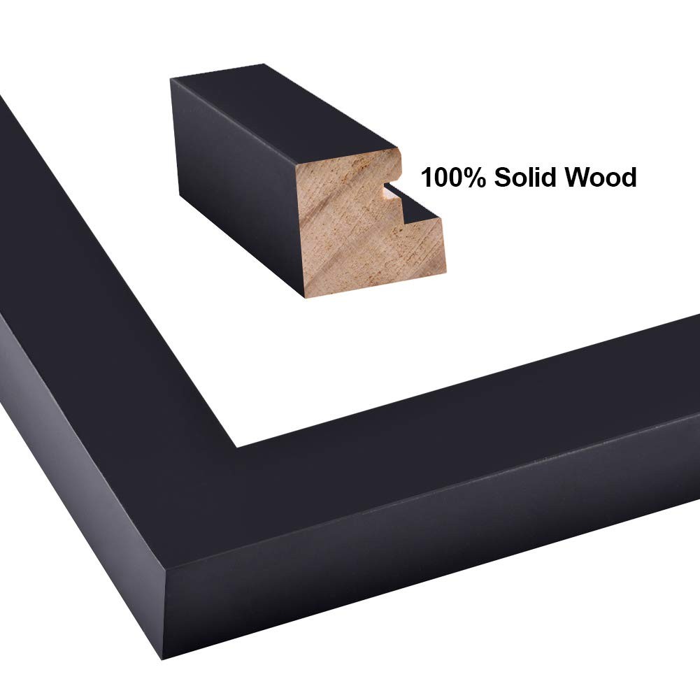RPJC Document Frame Certificate Frames Made of Solid Wood High 8.5×11, Black