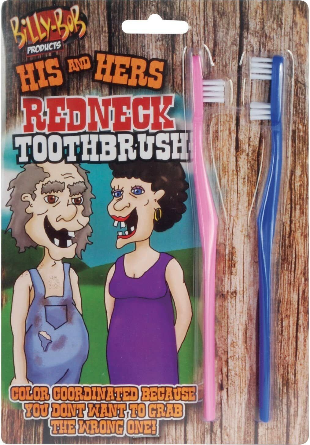 Redneck His & Hers Toothbrush Set – Funny Dentist Office GaG Prank Joke