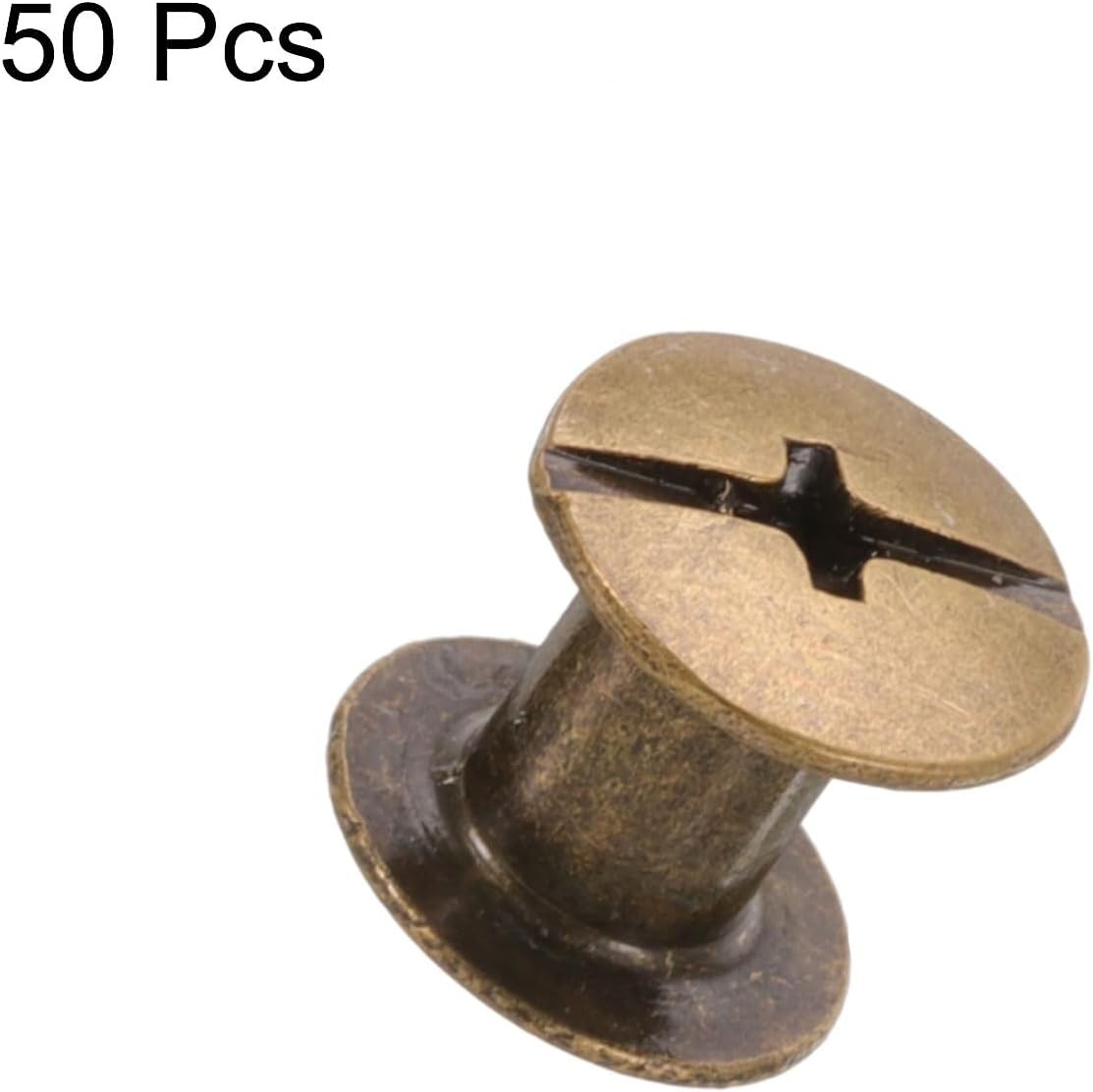 uxcell 50set M5 x 7mm Chicago Screw Metal Phillips Head x 7mm, Bronze