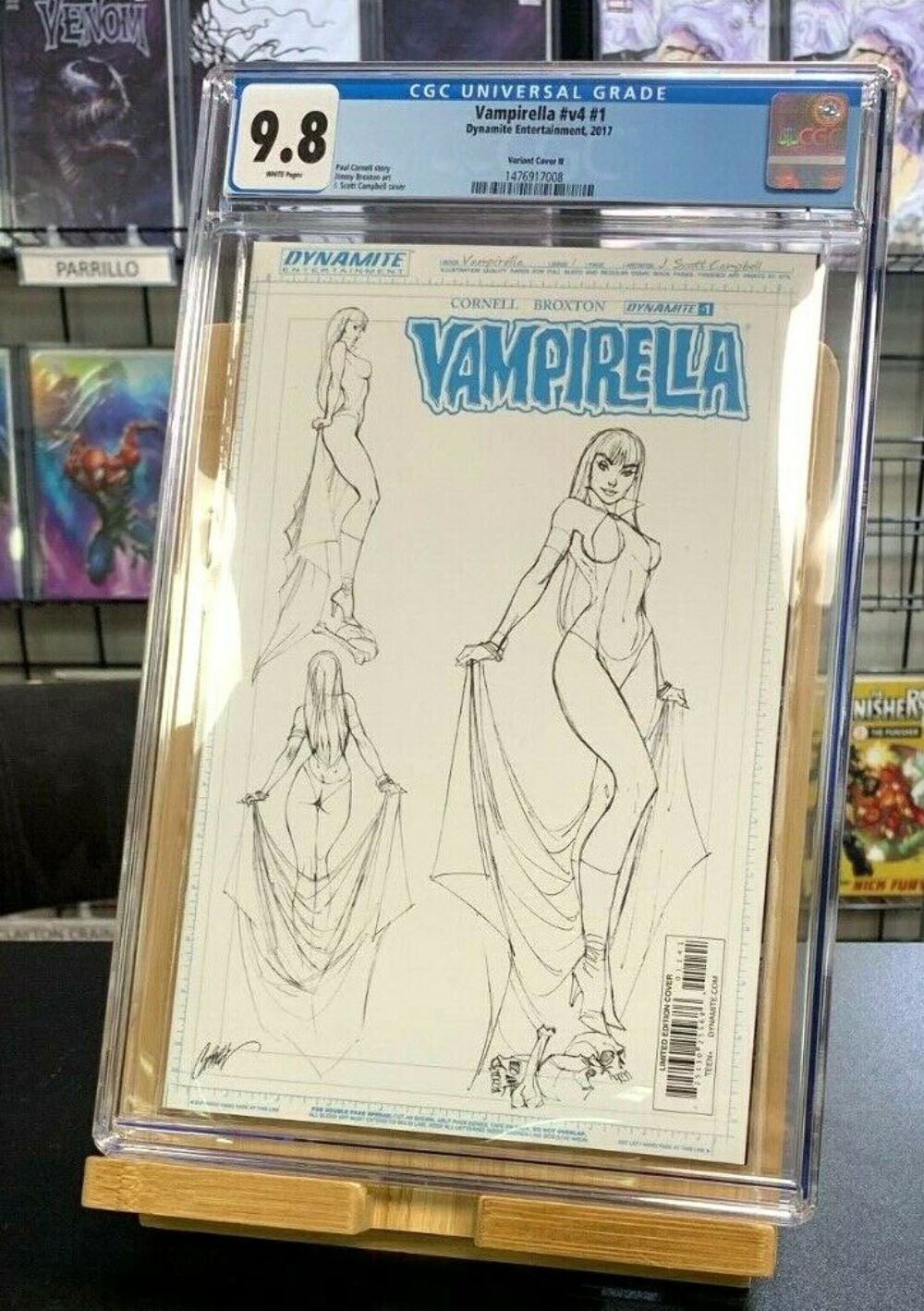 9.8 CGC Vampirella #1 Sketch Design J Scott Campbell 1:25 Variant 2017