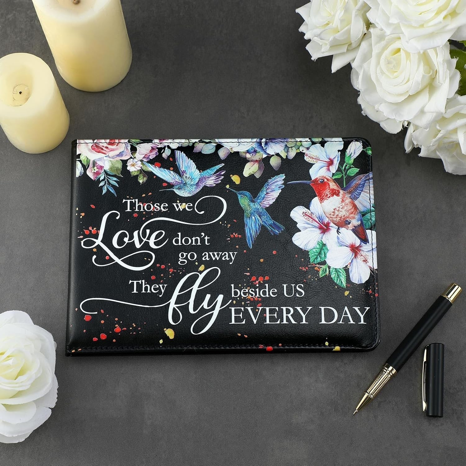 Memorial Funeral Guest Book with Pen 144 Pages Cardinal Funeral Guest Sign in…