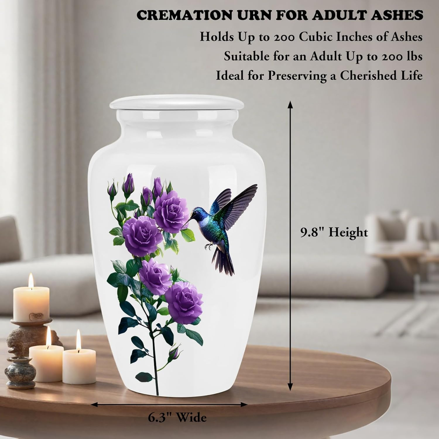 10 Inches Cremation Urns for Human Ashes Adult Male Female, Ceramic Keepsake …