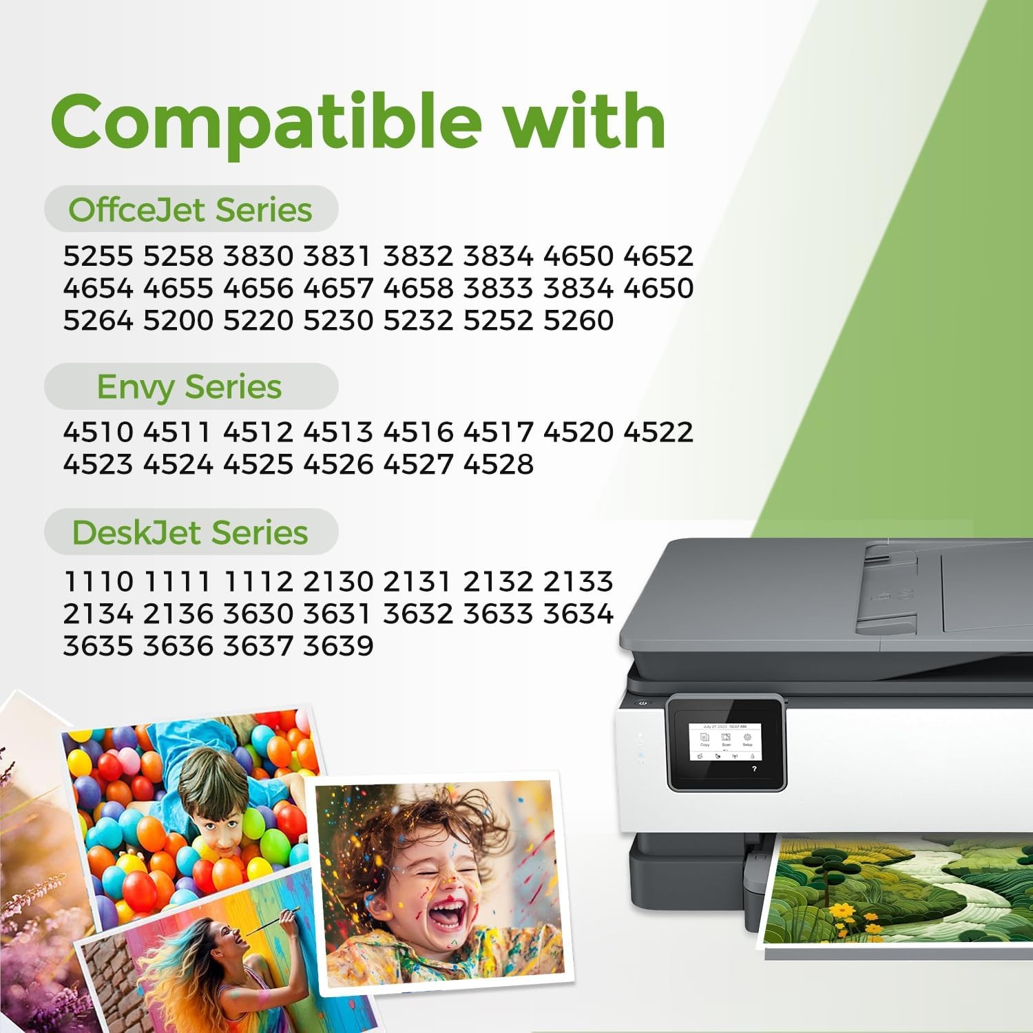 63XL Color Ink Cartridge Replacement for HP Ink 63 XL 63XL Tri-Color to Work wi