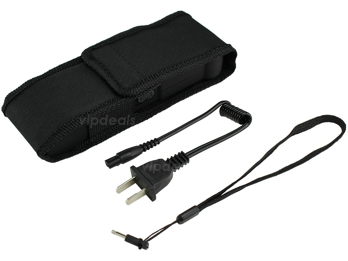 VIPERTEK Stun Gun VTS-979 – BLACK 500 BV Heavy Duty Rechargeable LED Flashlight