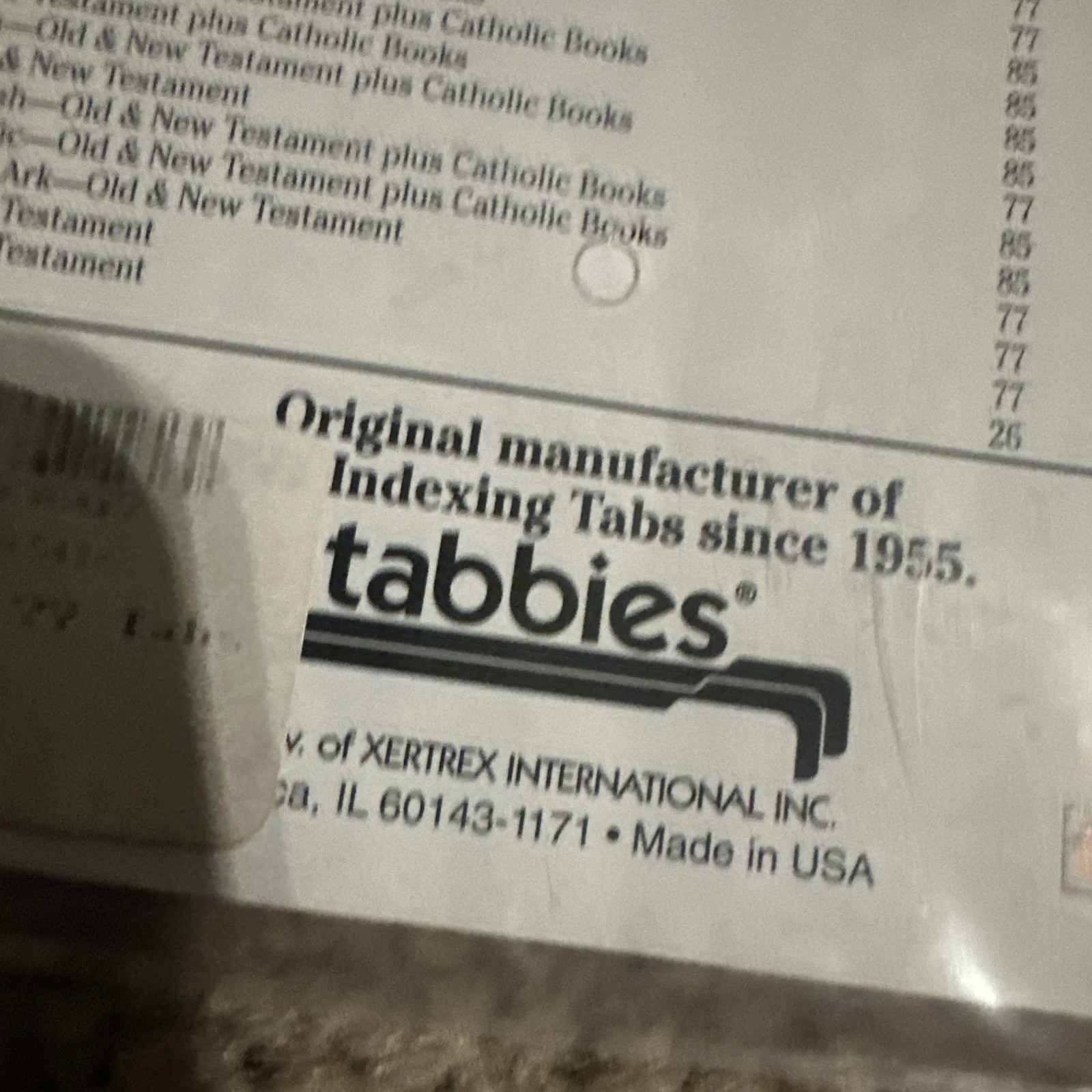 VINTAGE TABBIES 50th Anniversary SEALED Bible INDEXING TABS 77 GOLD Edged