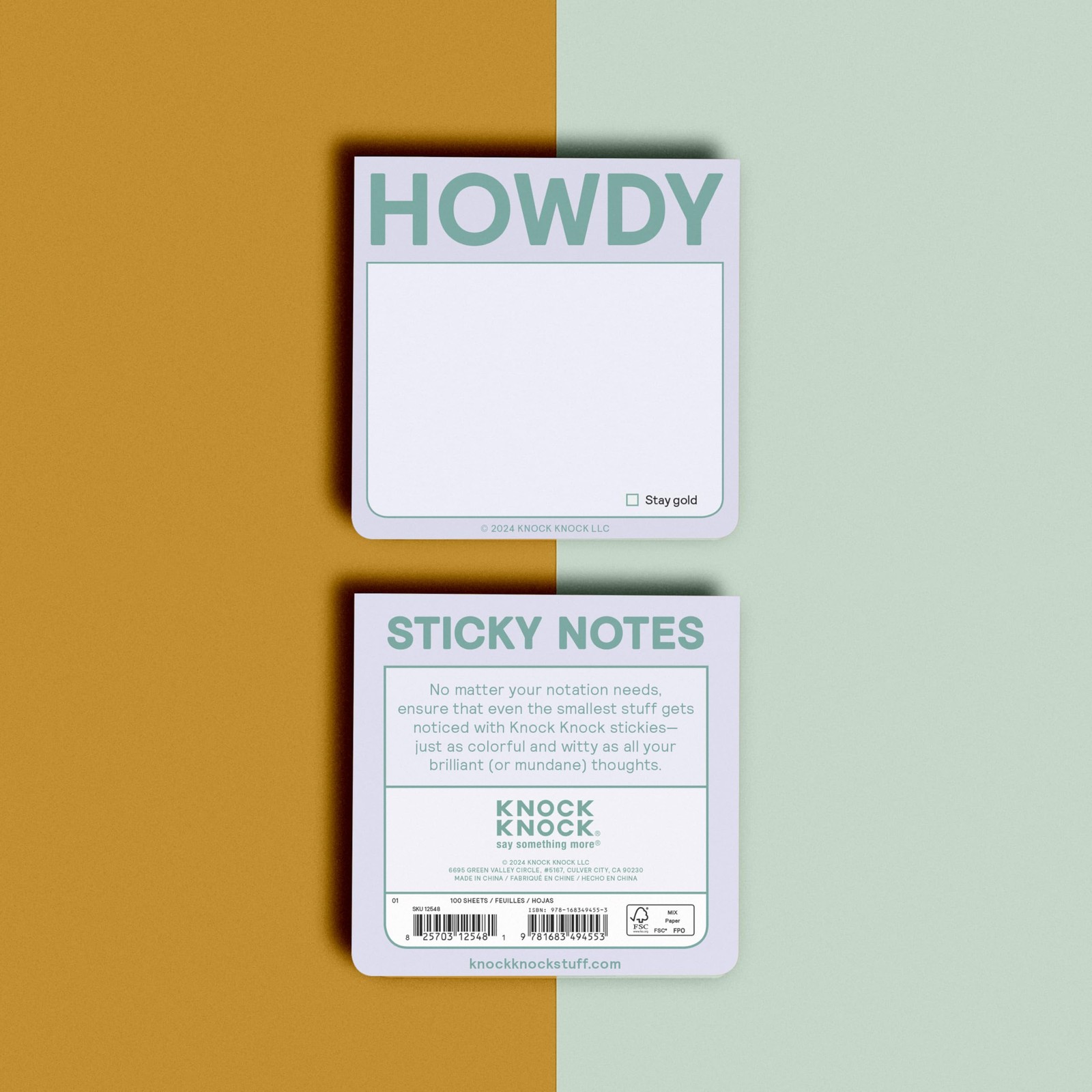 1-Count Knock Howdy Sticky Notes, Cute Notes & 1-Count,