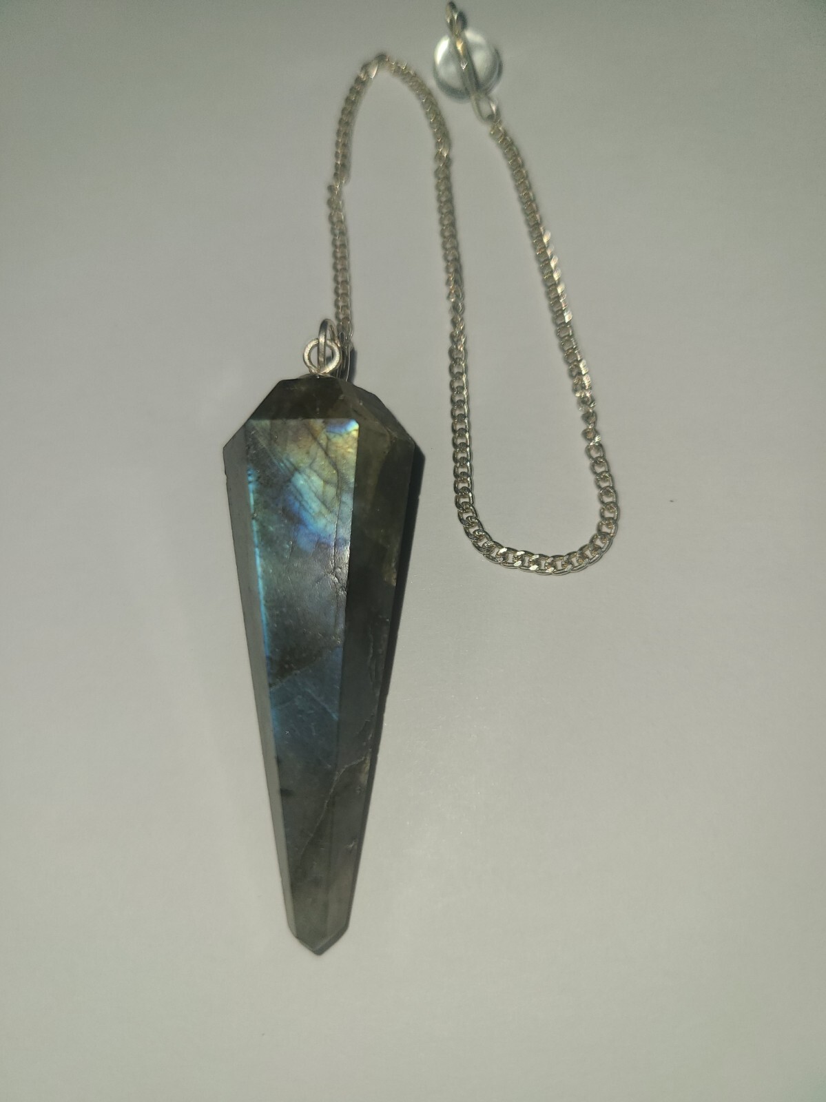 Labradorite Faceted Cone Crystal Dowsing Pendulum Divination Tool