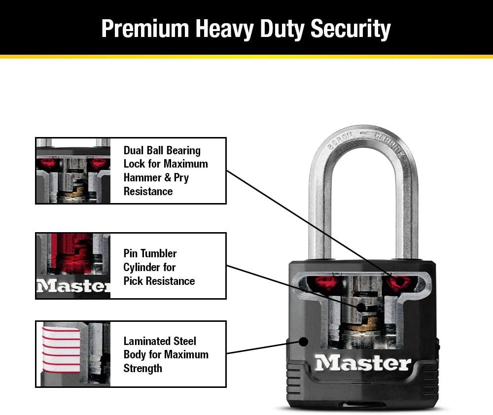 Master Lock Magnum Heavy Duty Outdoor Padlock with 1 Pack, Original Version