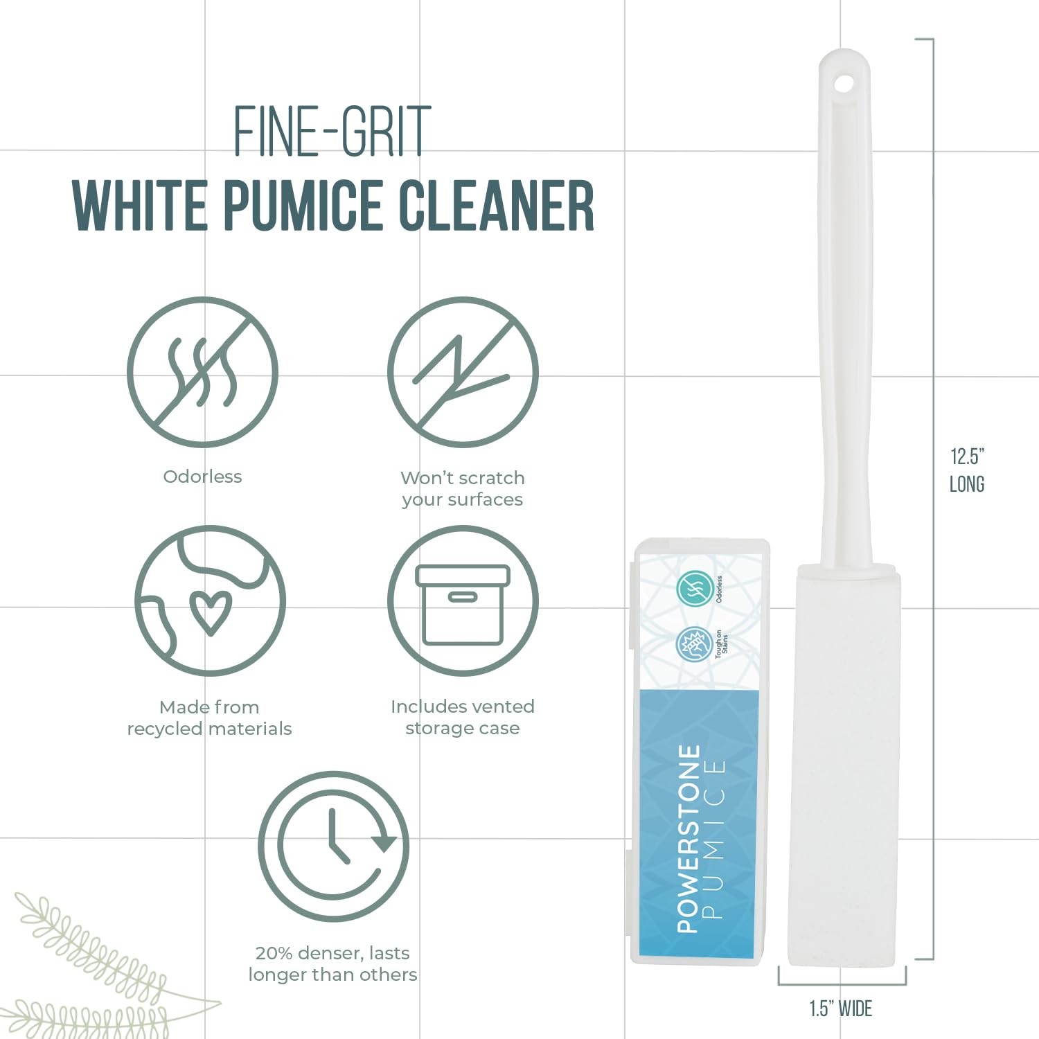 Powerstone Pumice Stone Toilet Bowl Cleaner with 1 Count (Pack of 1), white