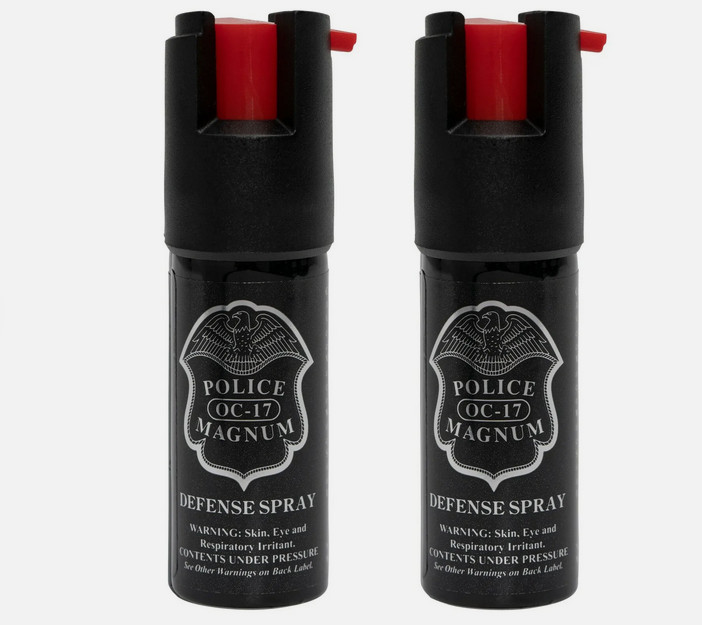 2 Police Magnum pepper unit safety lock personal defense spray pimienta defensa