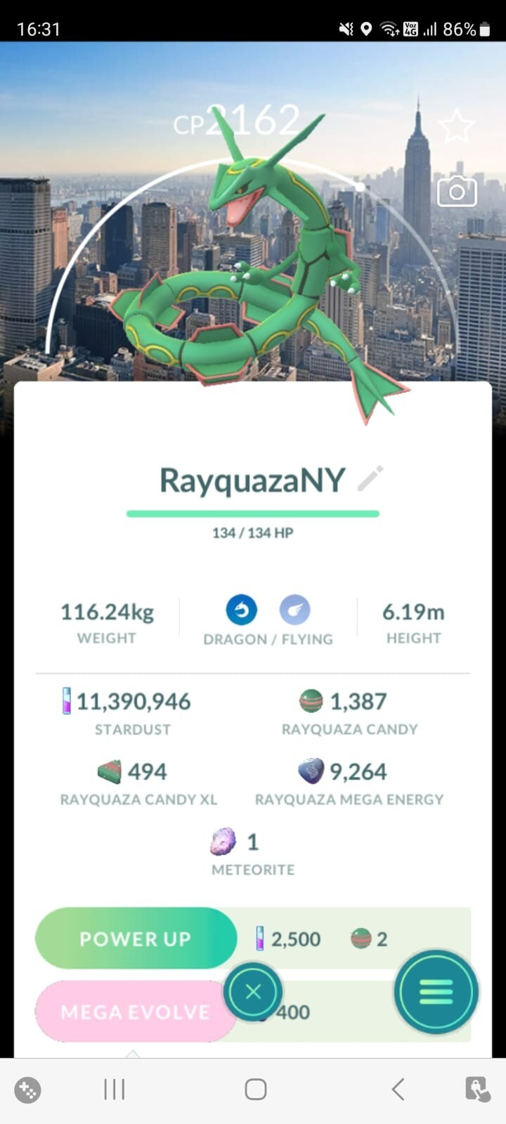 ⚡️ LEGENDARY RAYQUAZA w/NEW YORK LOCATION CARD⚡️- PKMN GO! – NON REGISTERED!