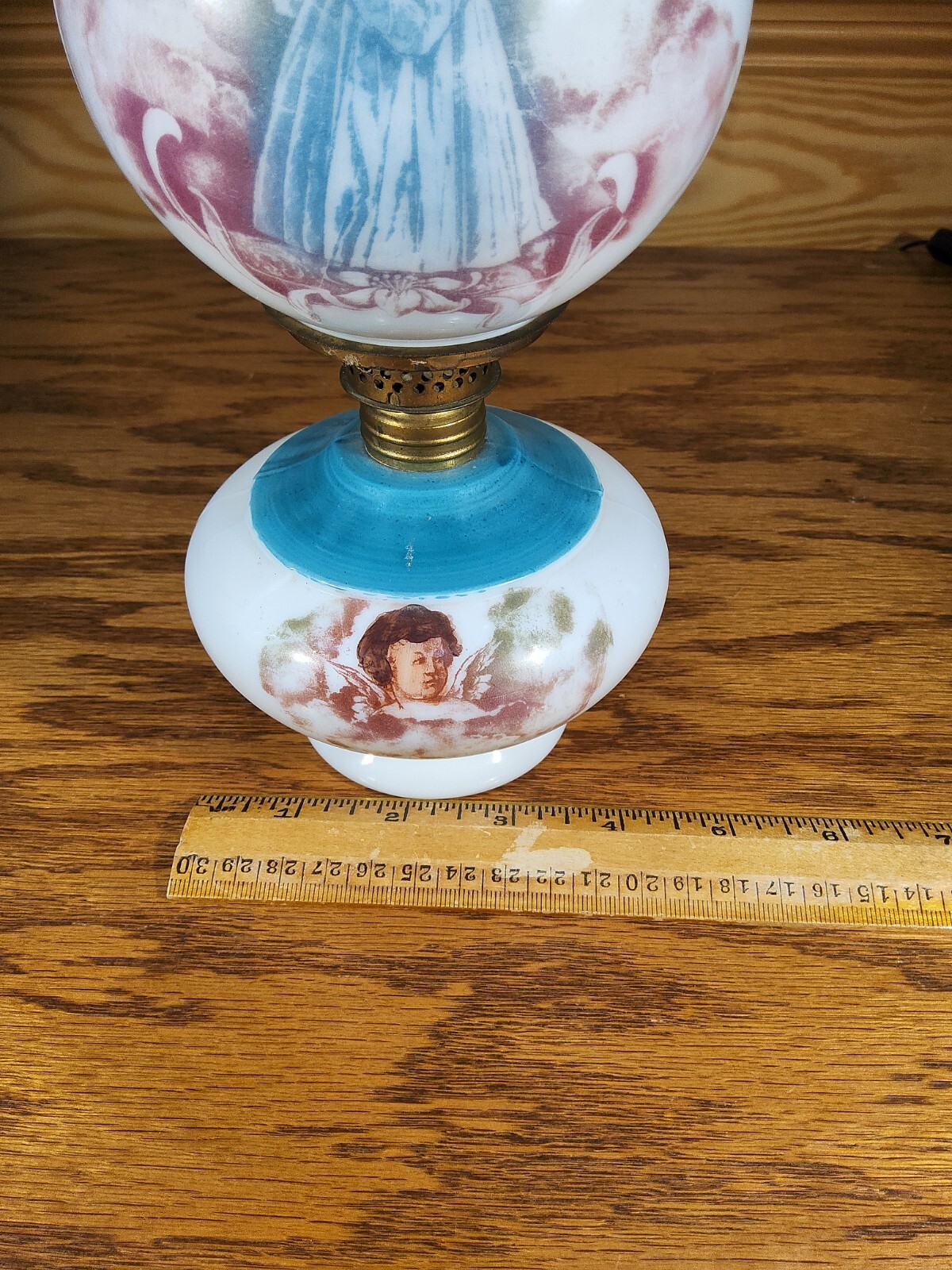 ATQ GWTW Miniature Milk Glass Prayer Oil Lamp Shade Smith 1 Fig 323 Angel Child