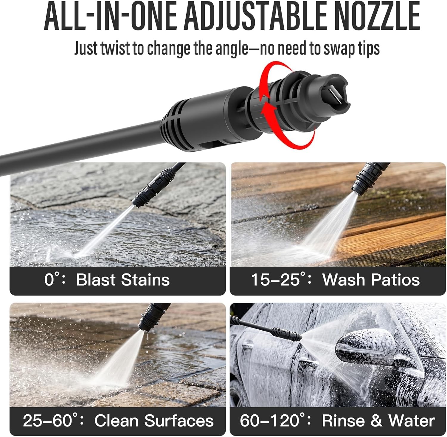 MZK Lightweight Pressure Washer, Portable Power Cleaner with Foam Cannon