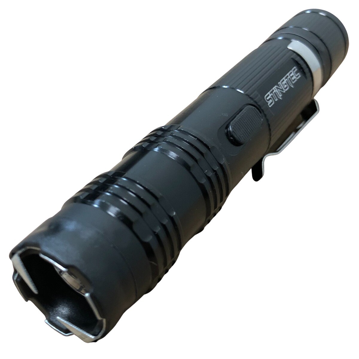 Tactical Self Defense Stun Gun Black Metal 550 BV Rechargeable LED Flashlight