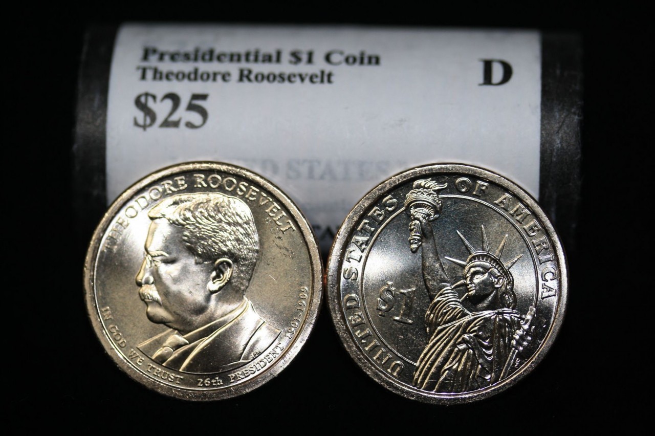 Presidential Dollar: Theodore Roosevelt (26th President) “D” MINT ROLL