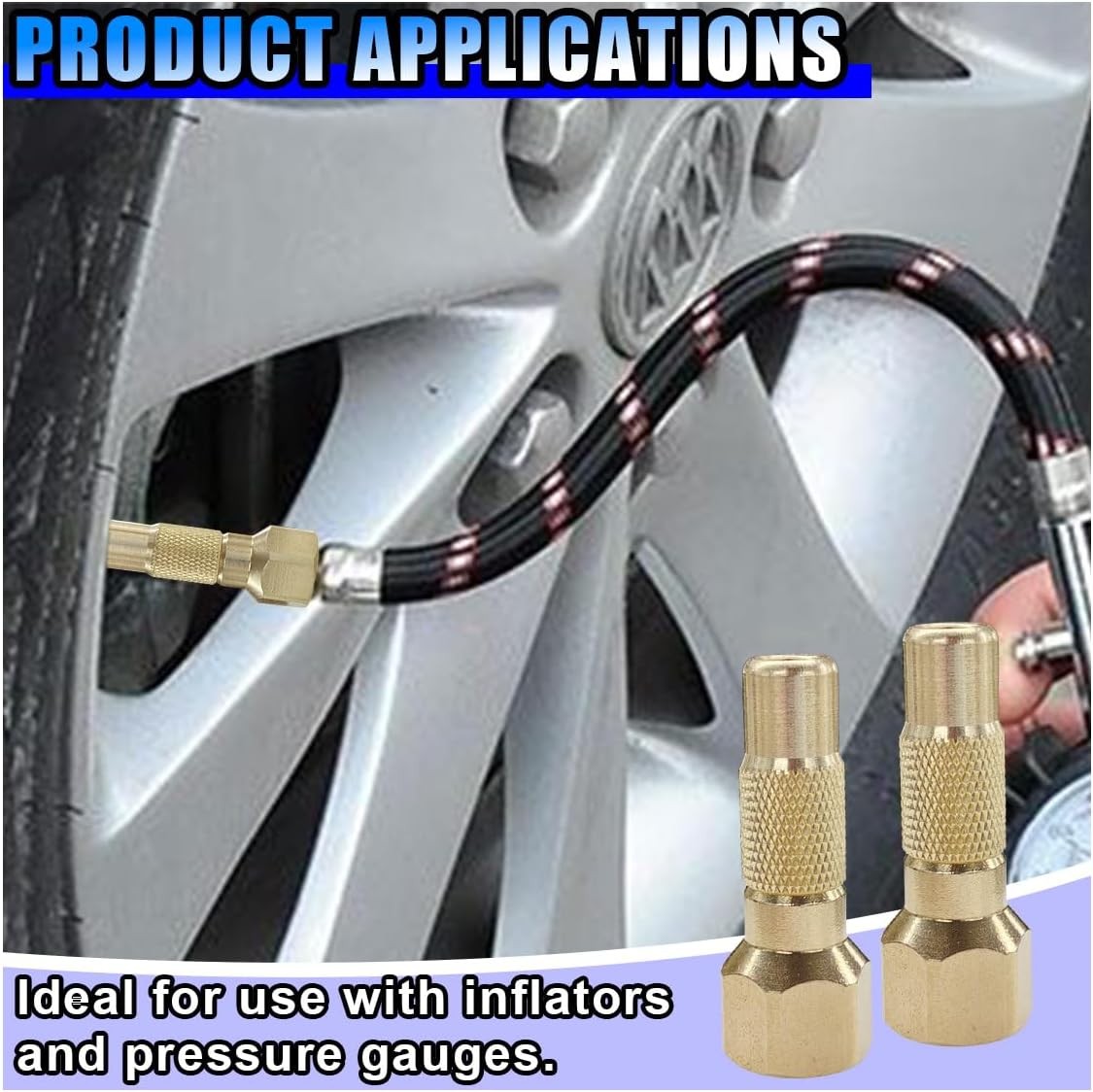 2PCS Car Tire Air Chuck, Heavy-Duty Screw on Tire Air Chuck with 1/4” NPT Threa