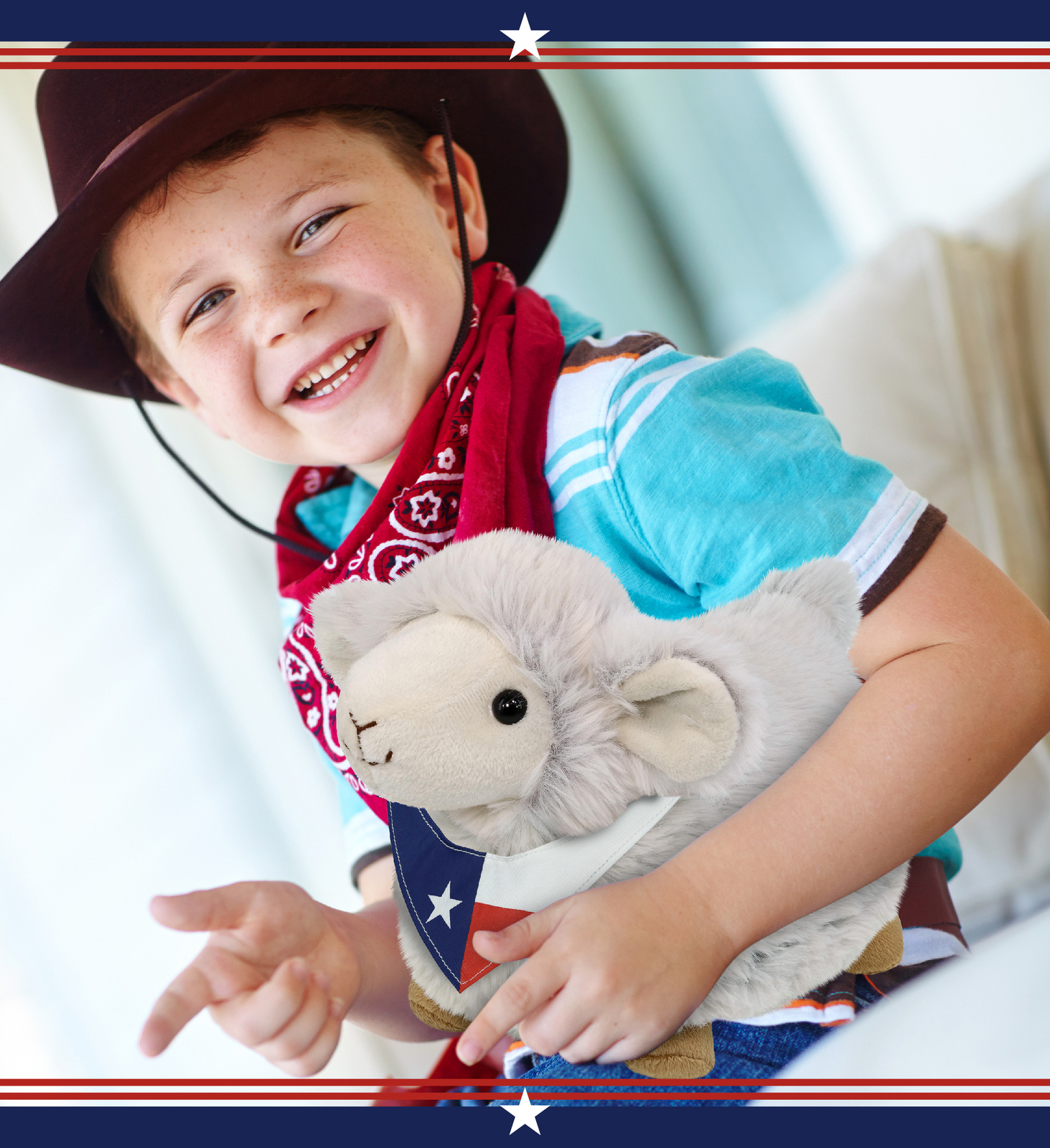 DolliBu Texas Flag Bandana Neck Scarf For Stuffed Animal Costume – 10 inches