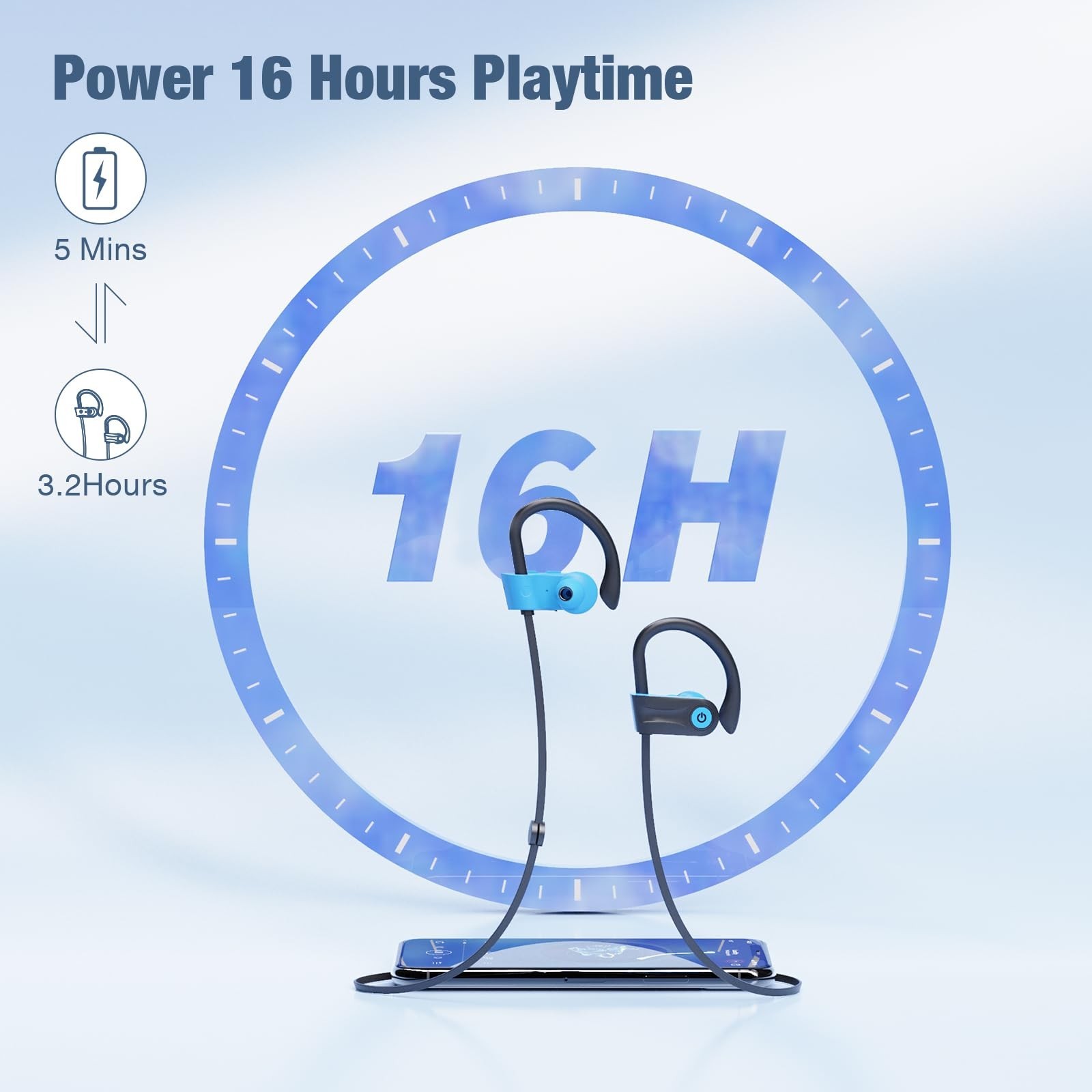 Boean Bluetooth Headphones, Bluetooth 5.3 Wireless Headphones with 16 Hours P…