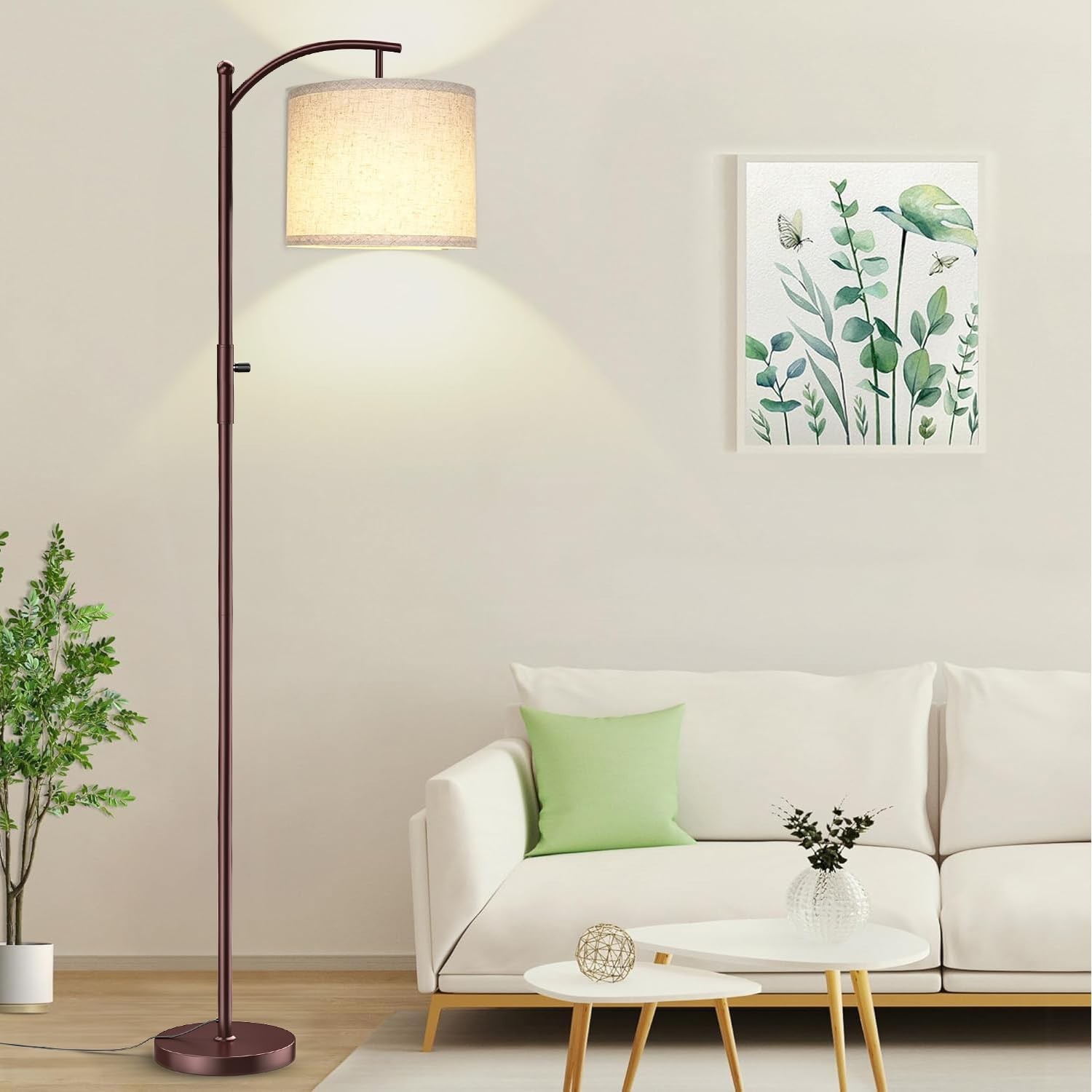 Dimmable Floor Lamp, Arc Floor Lamps for Living Room, Stepless Dimming Modern…