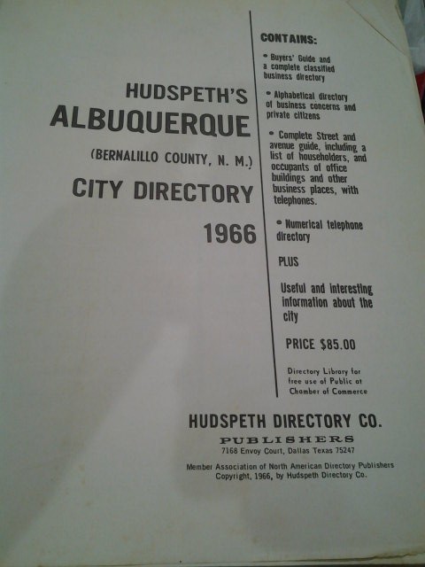 Vtg 1966 New Mexico State Business Directory Ephemera Junk Journal Book