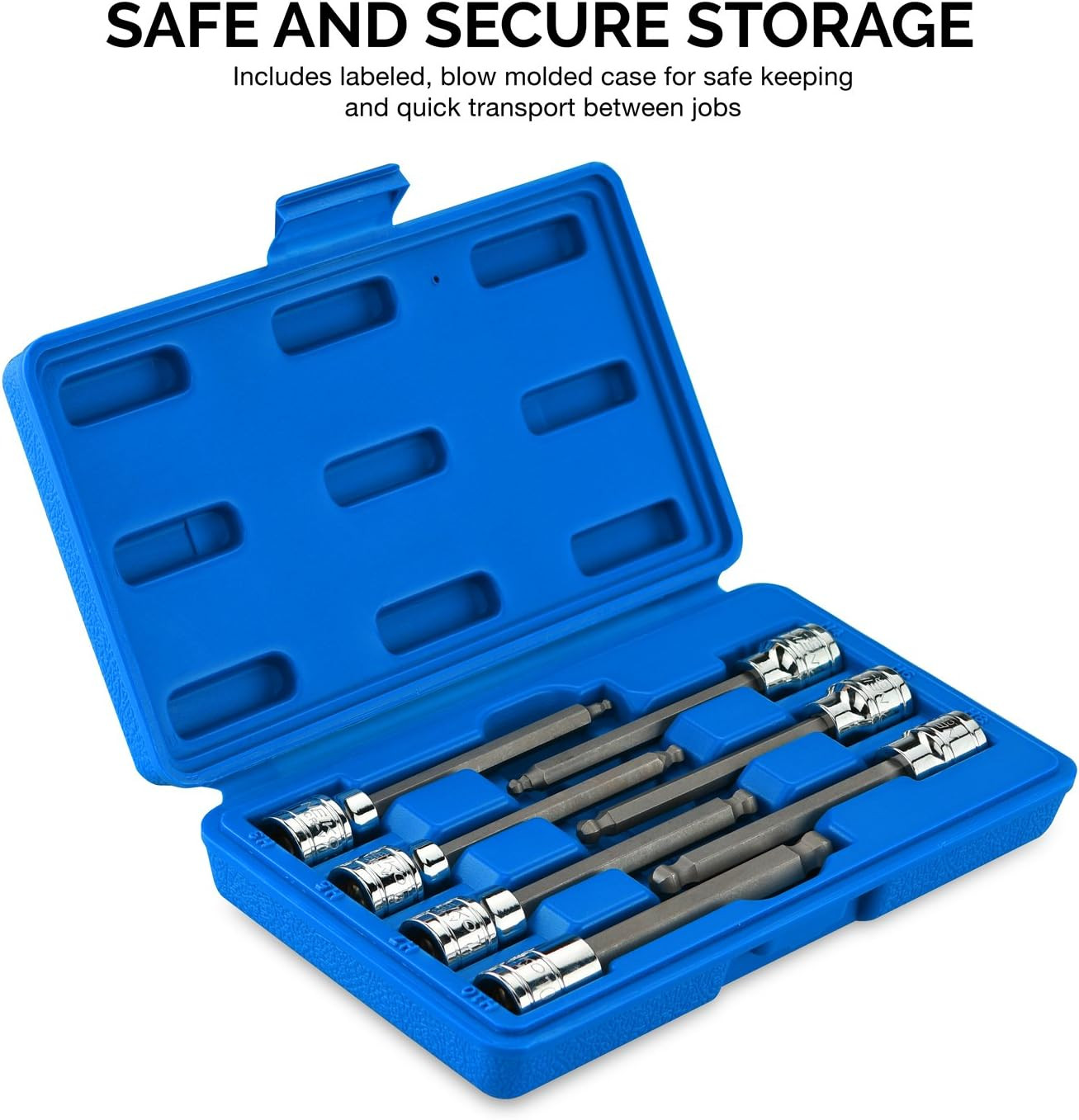 10243A 3/8-Inch-Drive Extra-Long Ball-End Hex-Bit Socket Set, Metric Sockets 3/8