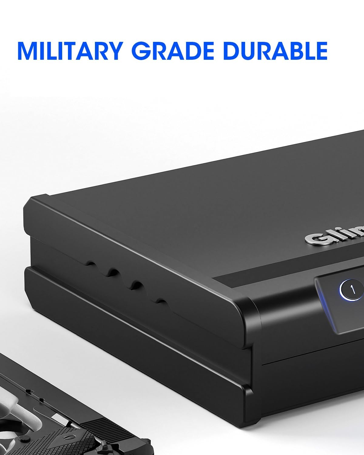 Glimstone Gun Safe, Biometric Gun Safe for Pistols, Easy Edition, 3 Ways Quick A
