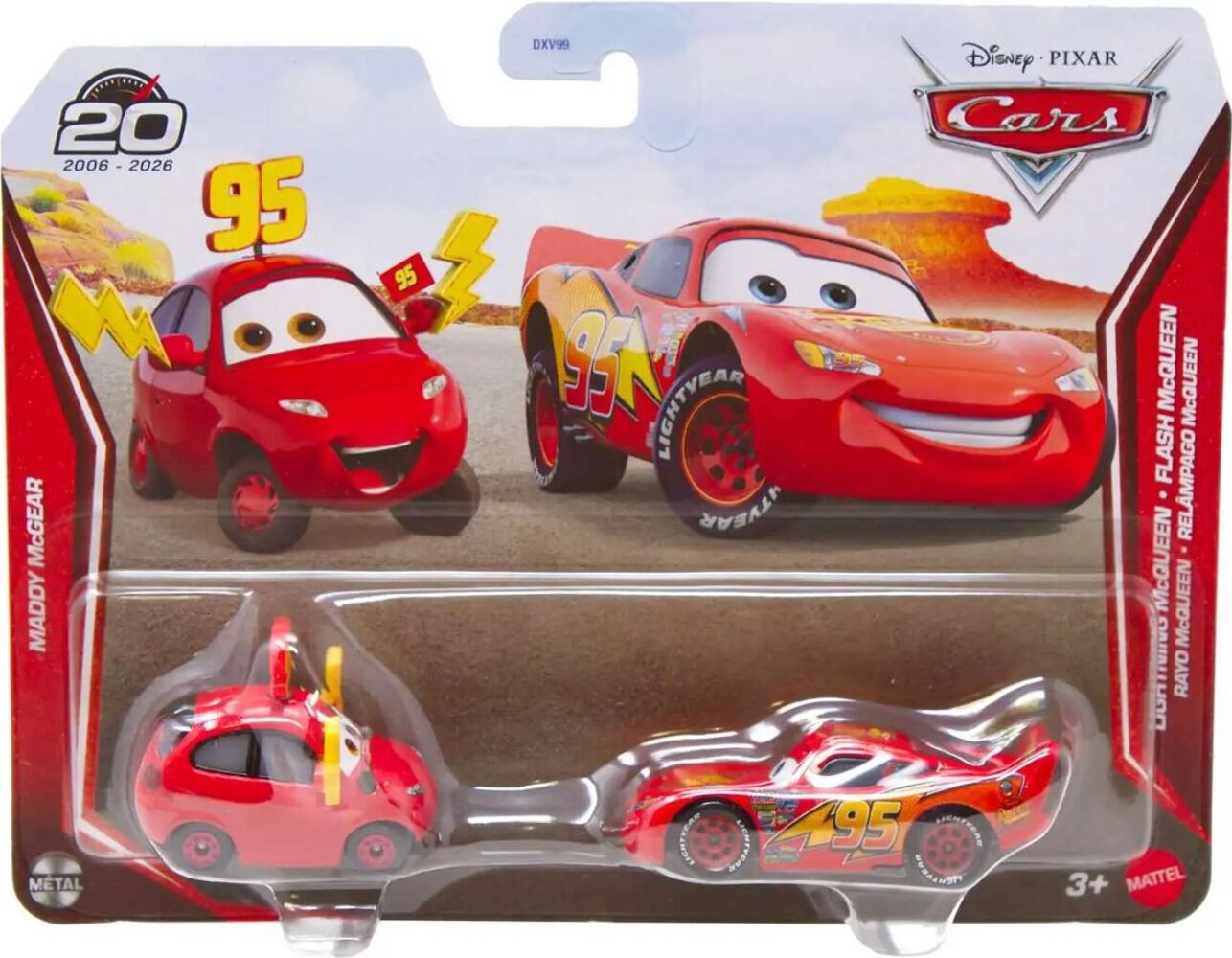 Cars Character Car Vehicle 2-Pack – Maddy McGear & Lightning McQueen & Lightning