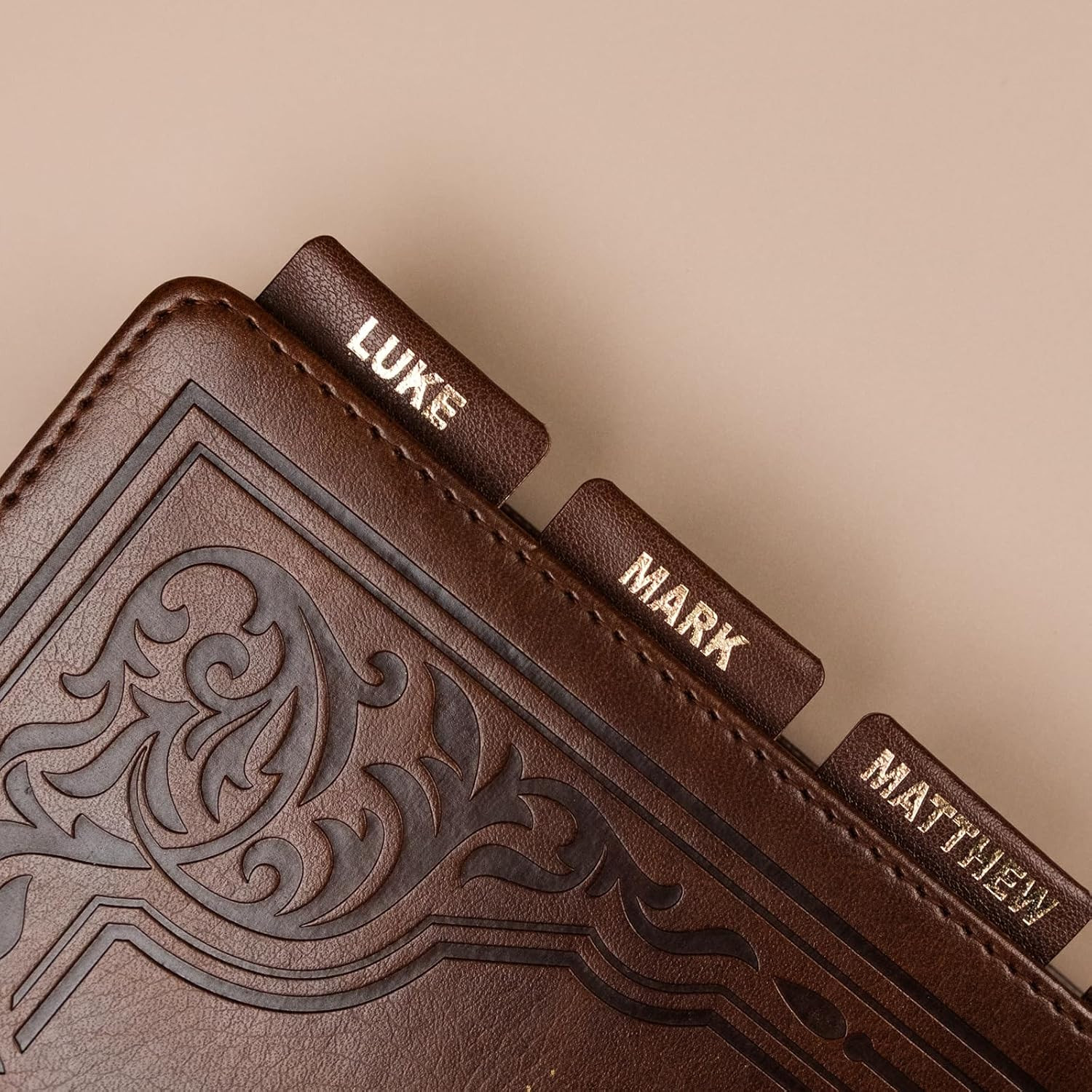 -Leather Bible Tabs, Bible Tabs for Women and Men(Gold Foil Lettering) Large Pri