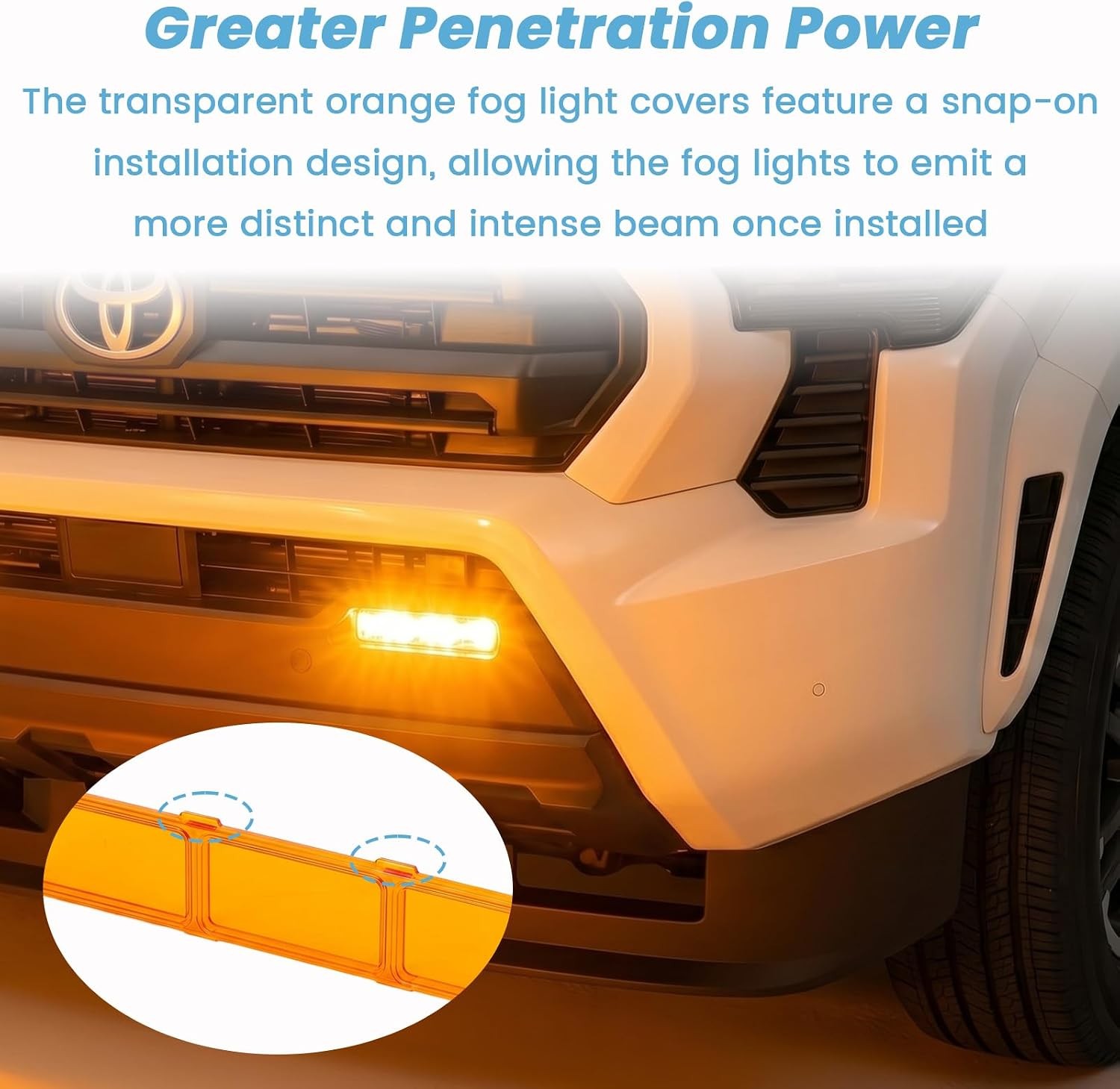 Fog Light Cover Trim For – Toyota Tacoma – 4Runner Orange Acrylic Lens,
