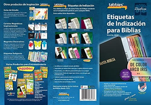 90 Mini Spanish Bible Indexing Index Rainbow Tabs Book Labels Old New Testament