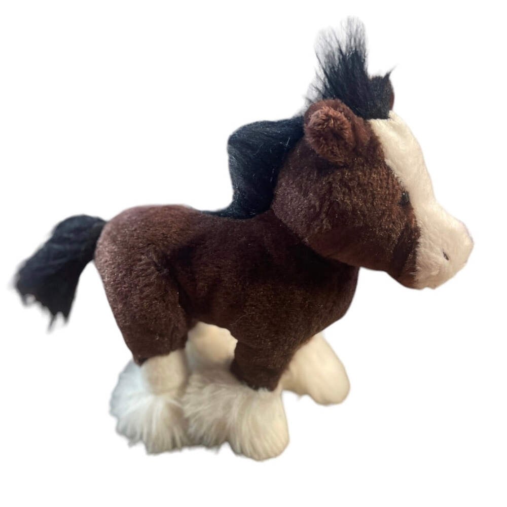 Ganz Webkinz Clydesdale Horse, Black & Brown with Shaggy White Feet -No Code, Co