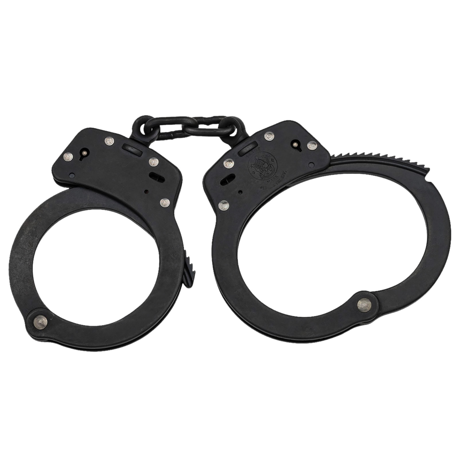 Smith & Wesson S&W Nickel Blued Black Finish Handcuffs 2 Keys Model 100