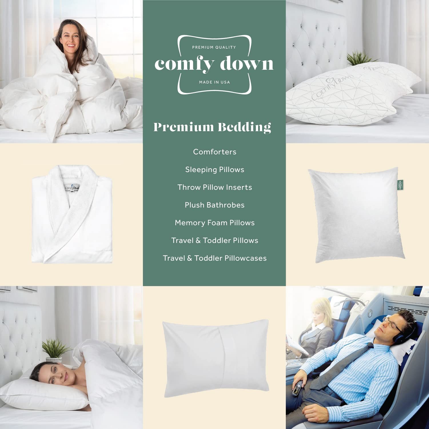 ComfyDown Set of Two 22X22 Decorative Throw 22 x 22-Inch (2 Pack), White