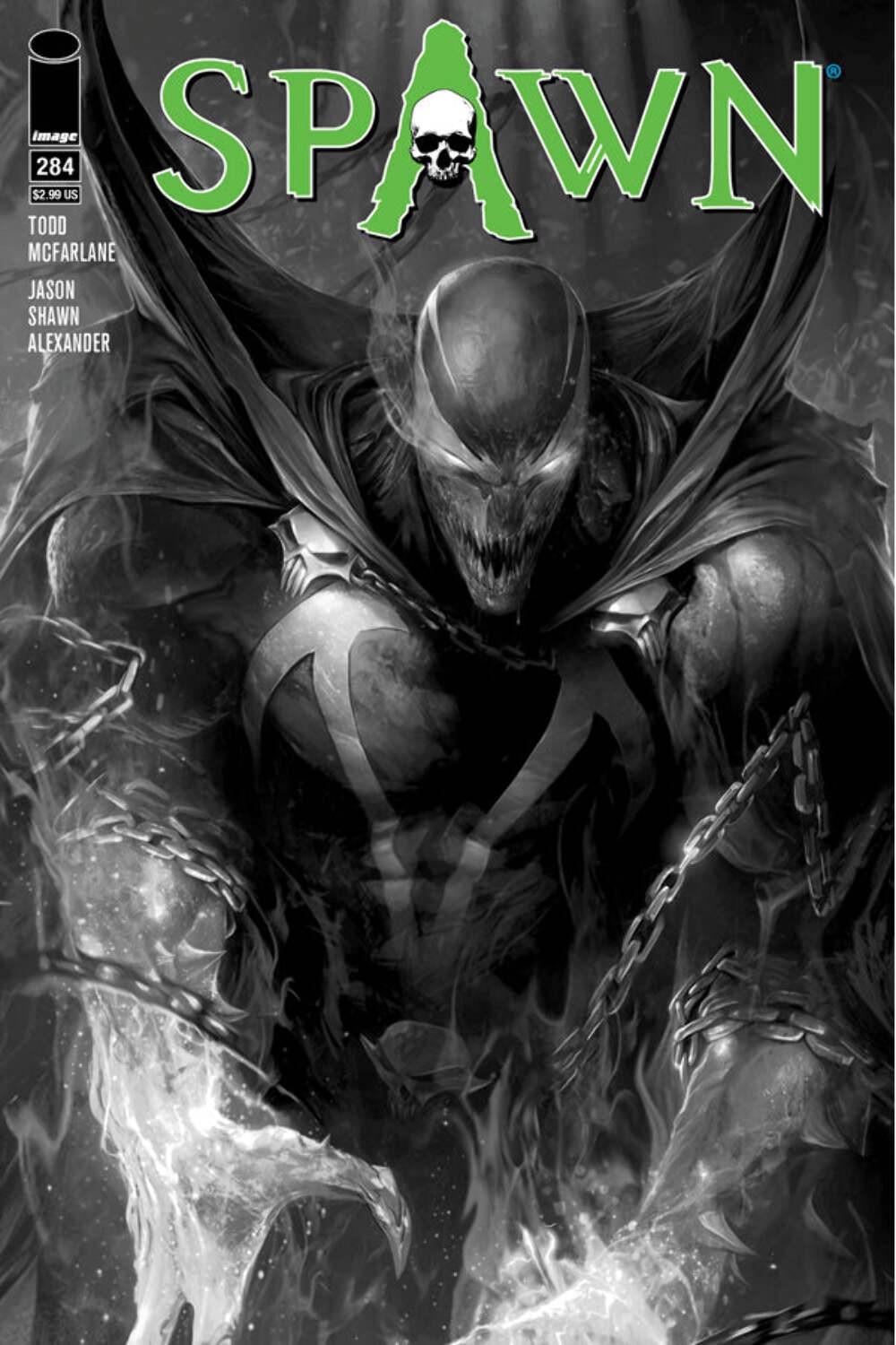 SPAWN #284 COVER B B&W MATTINA 2018