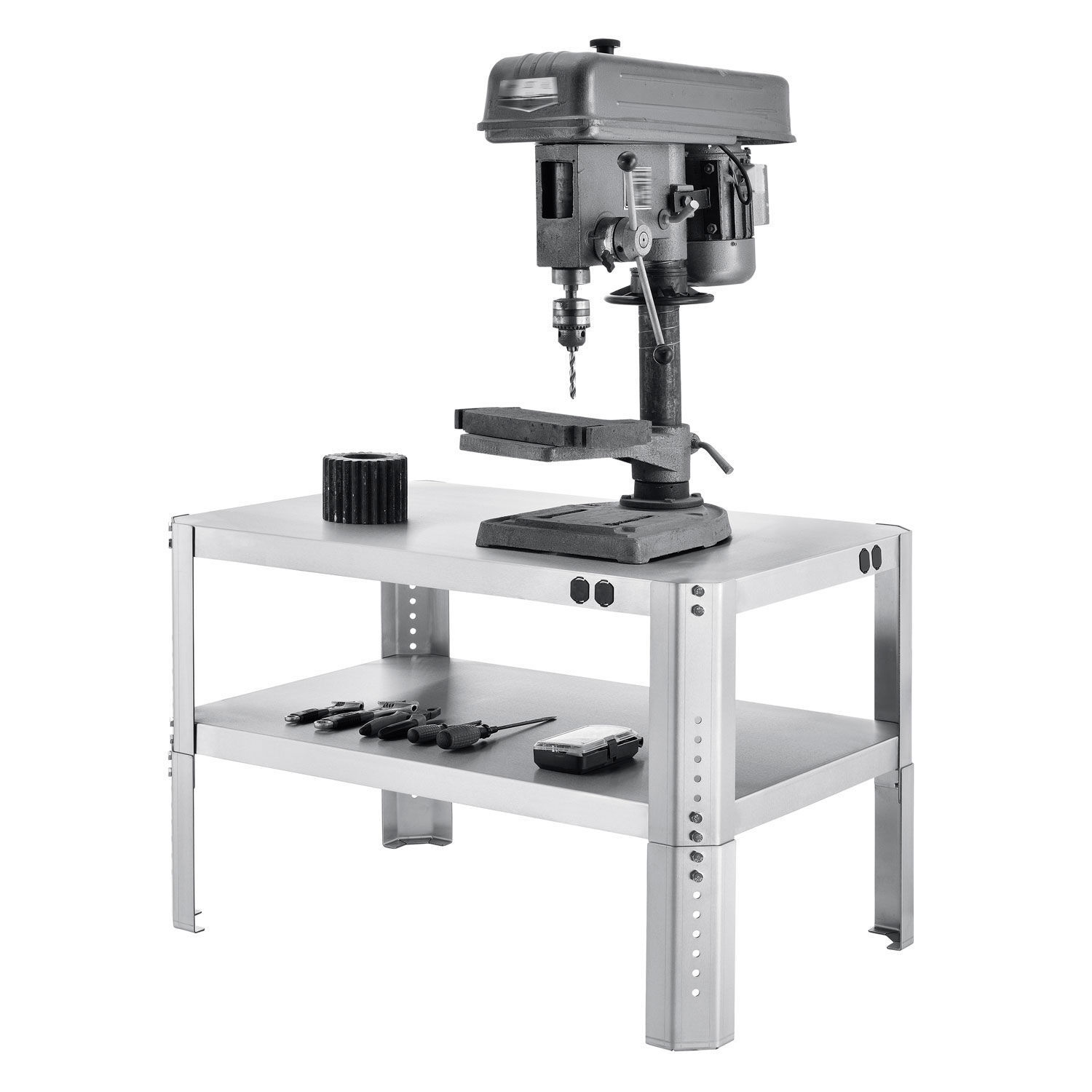Global Industrial Adjustable Height Machine Stand 430 Stainless Steel 36″W x