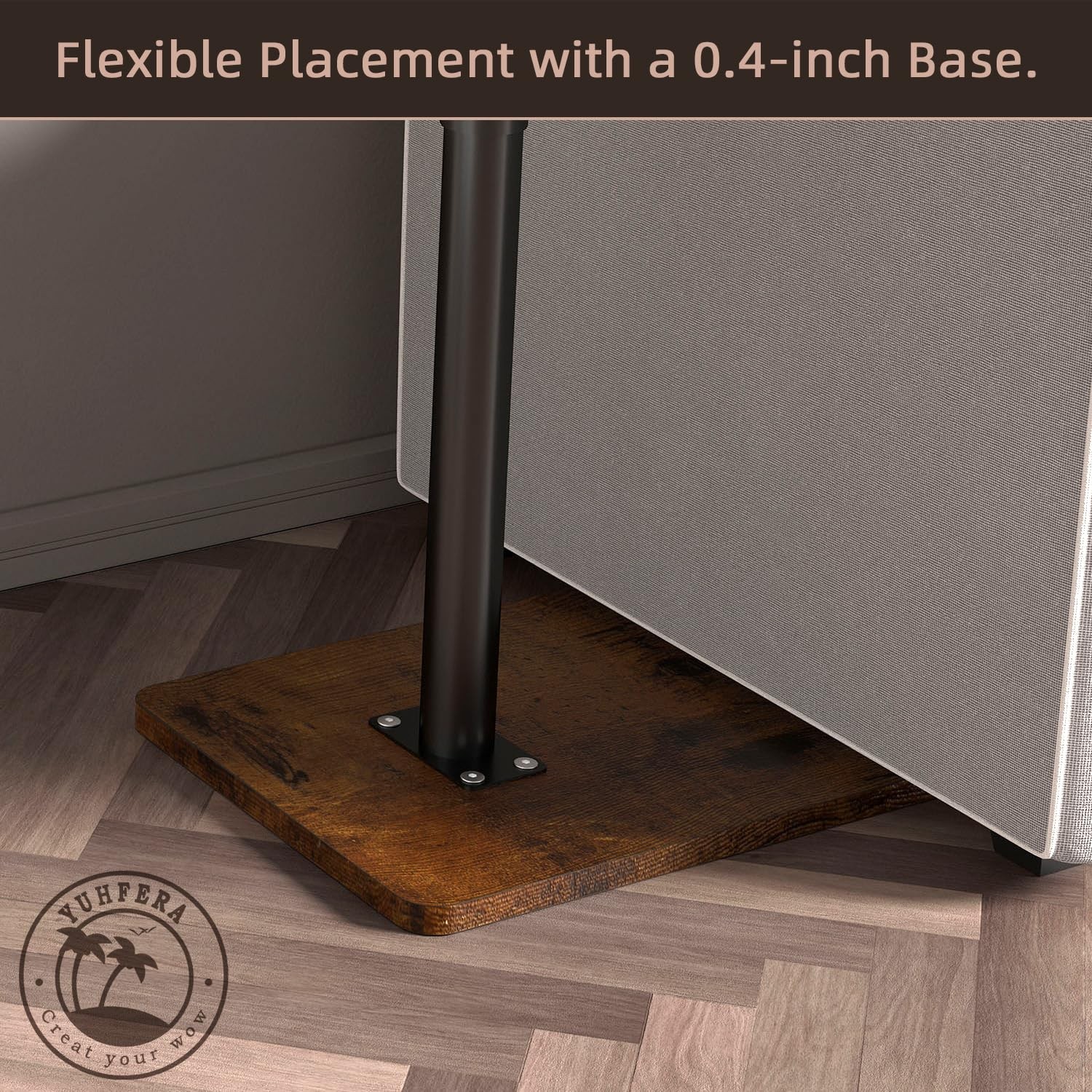 YUHFERA Sofa Armrest Tray Table for Couch – 360° Swivel Height Standard, Rich