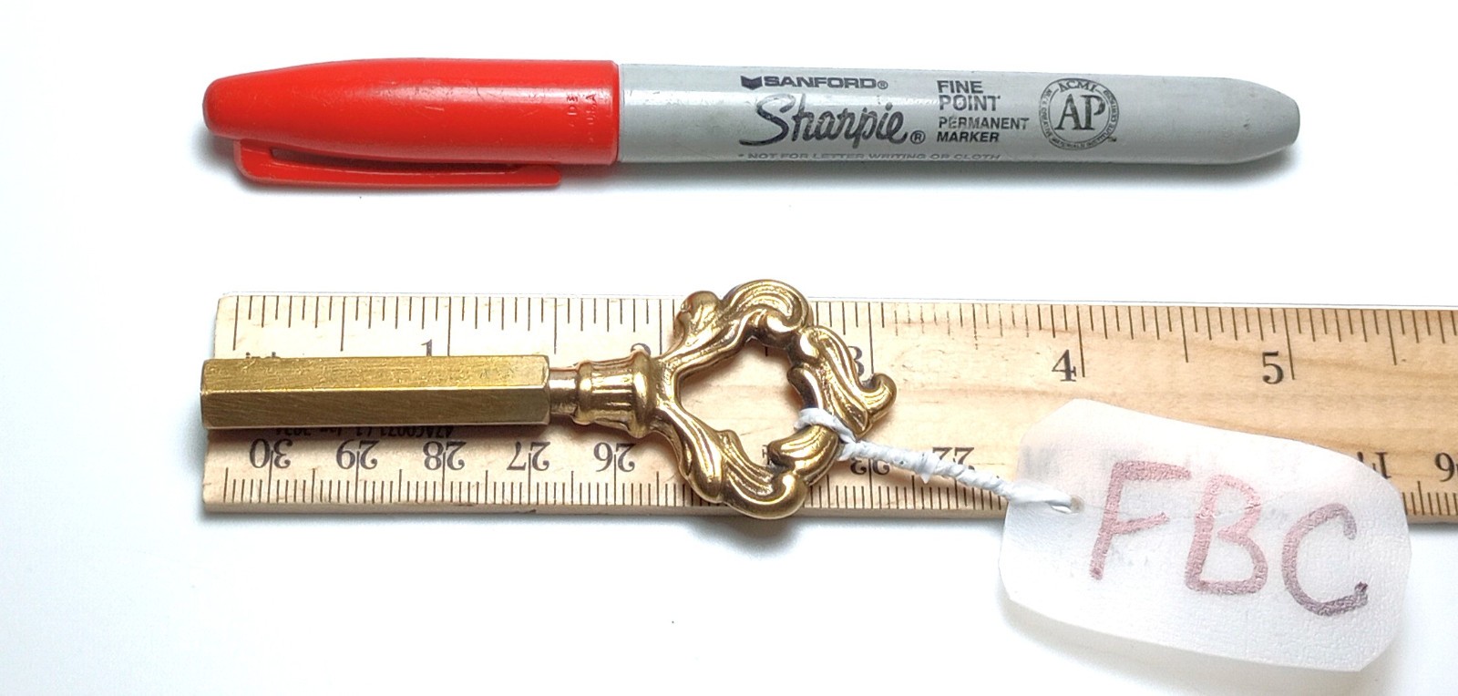 Small Brass Pocket Casket Key / Small Coffin Key
