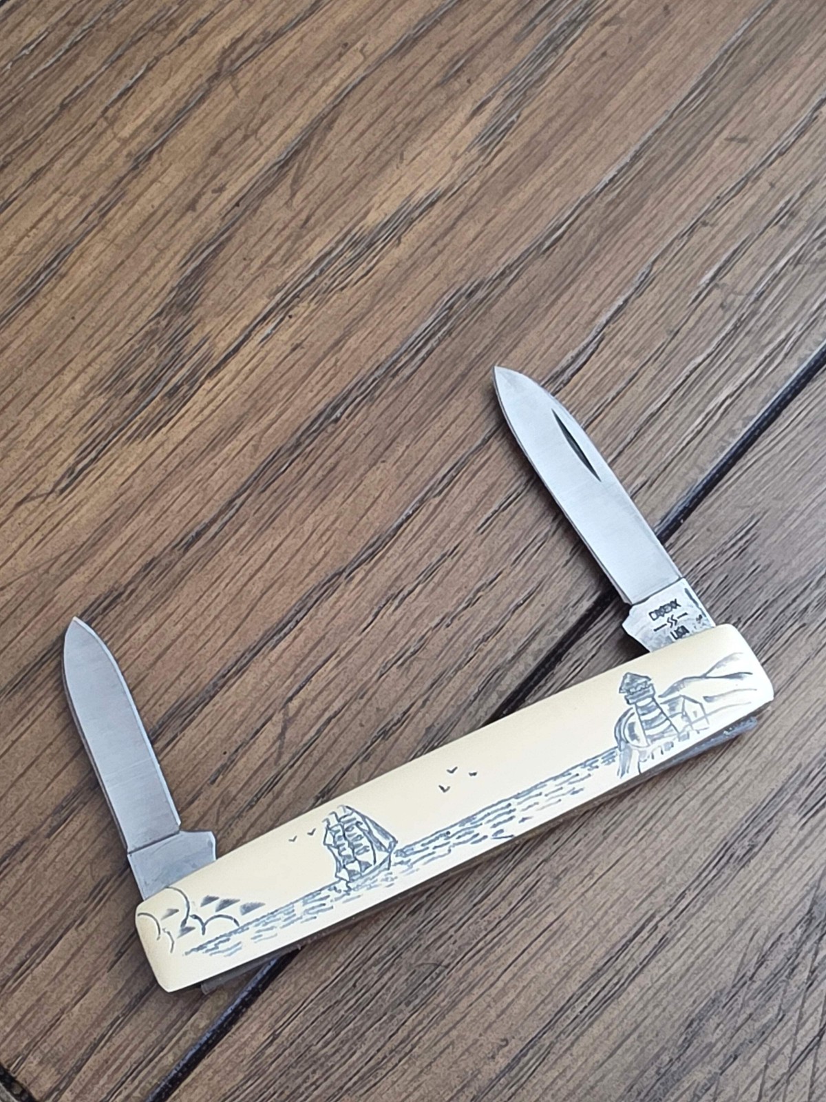 1981 Case XX 278 Pen Knife Scrimshaw Light House