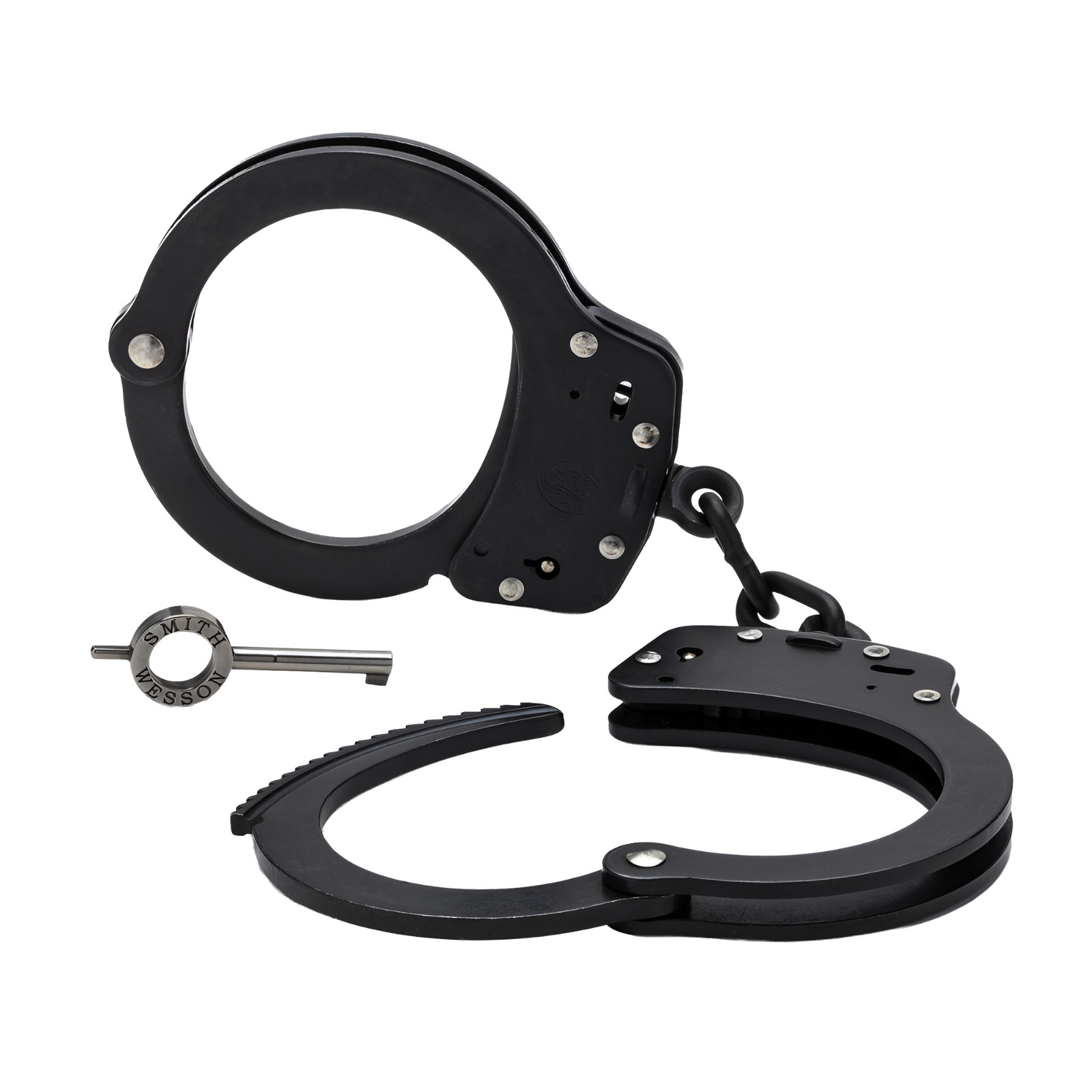 Smith & Wesson S&W Nickel Blued Black Finish Handcuffs 2 Keys Model 100