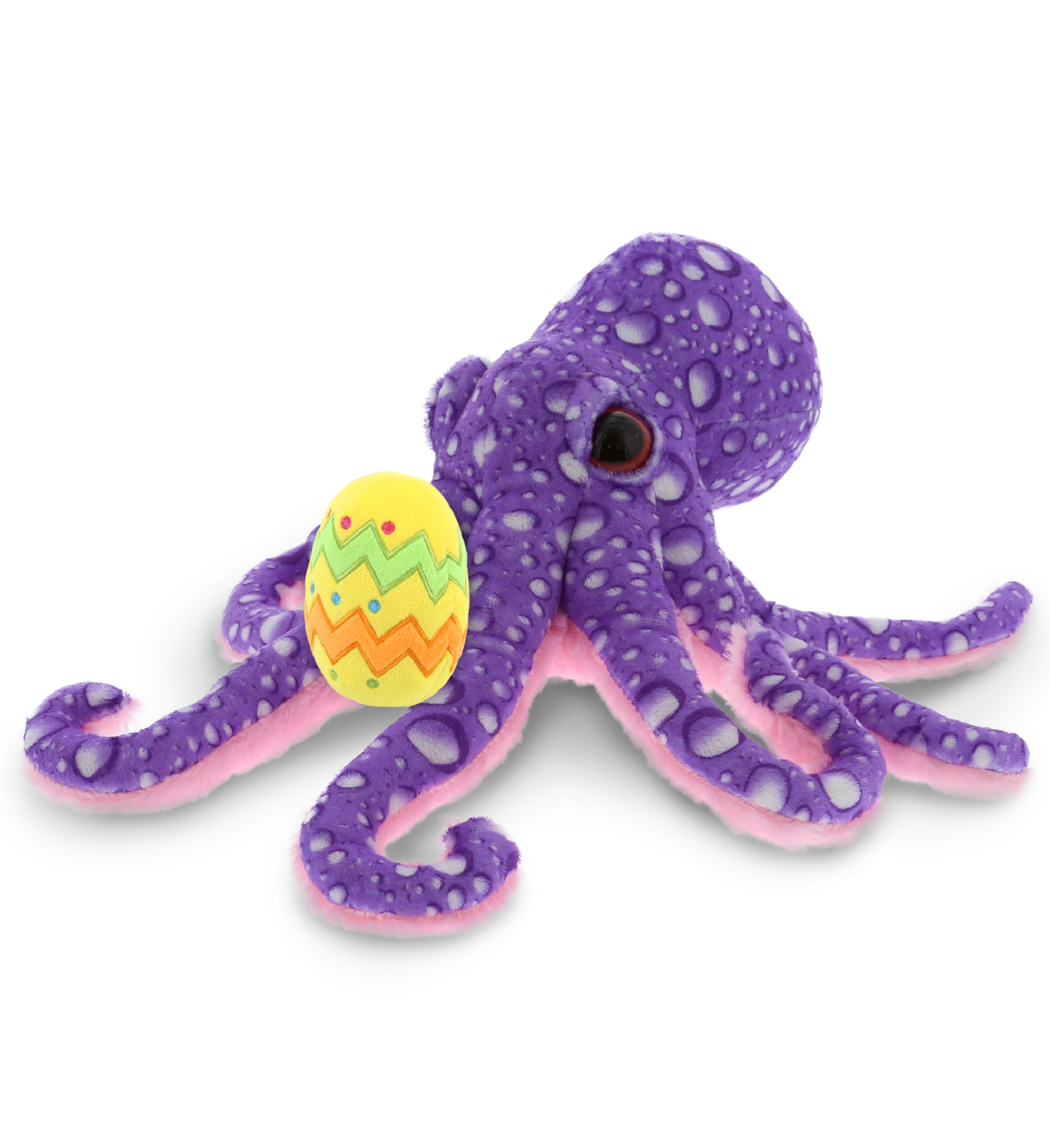 DolliBu Wild Collection Purple Octopus with Yellow Easter Egg Plush – 12 Inches