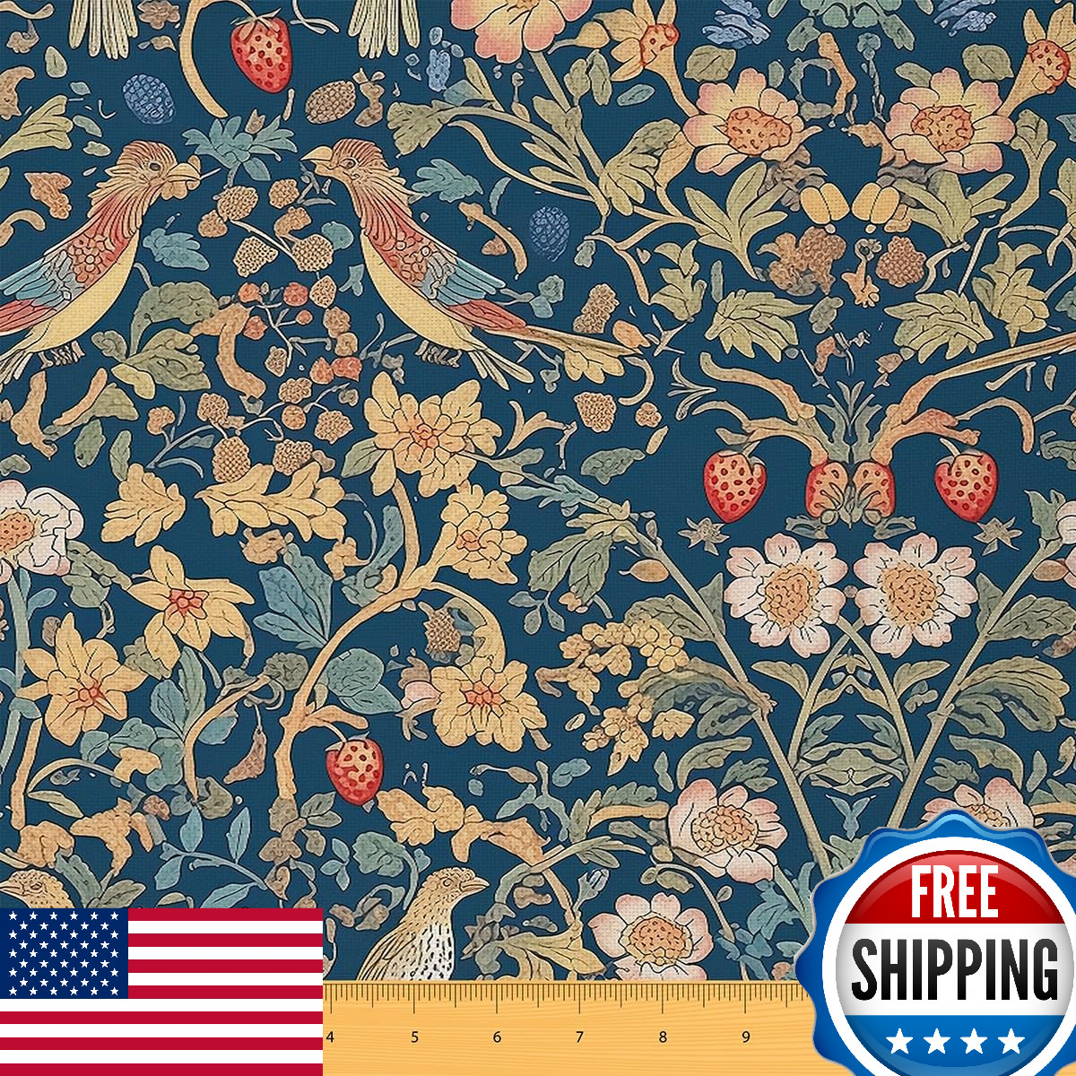 Feelyou Flower Upholstery Fabric for Chairs 3 Yard Birds Fabric by The Yard Stra