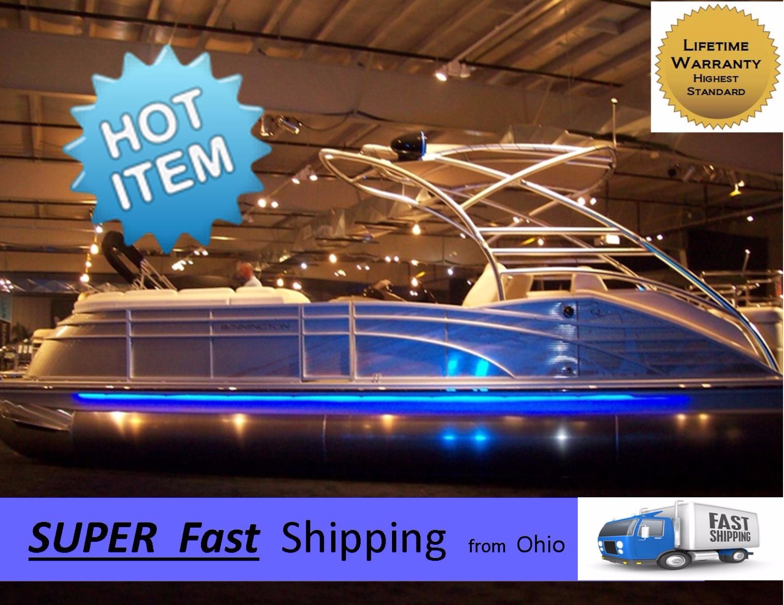 32ft TOTAL —- GREEN boat led light kit — 600 cree style LED’s total