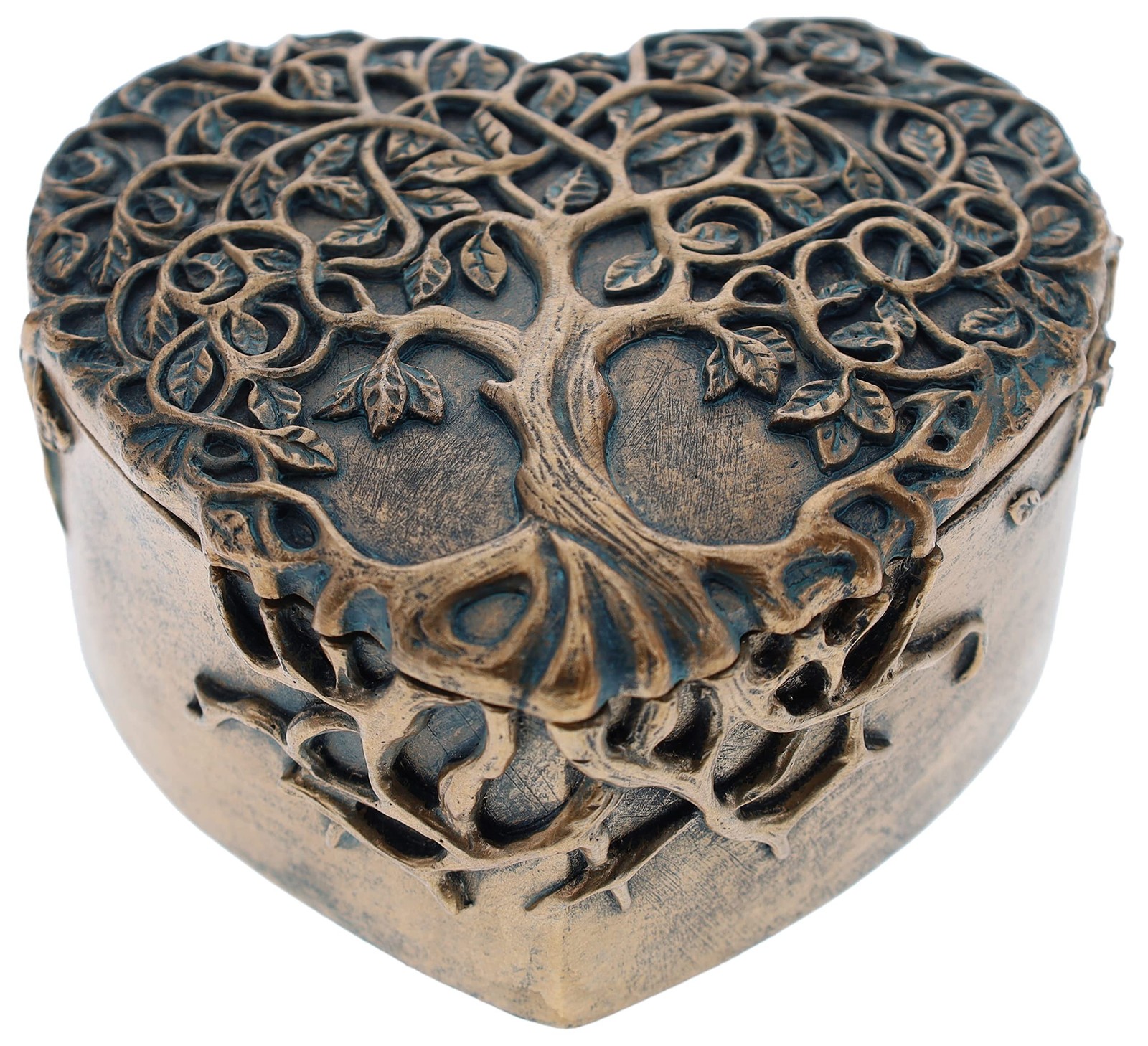 Top Brass Decorative Tree of Life/Heart Trinket Jewelry Box – Spiritual Love …
